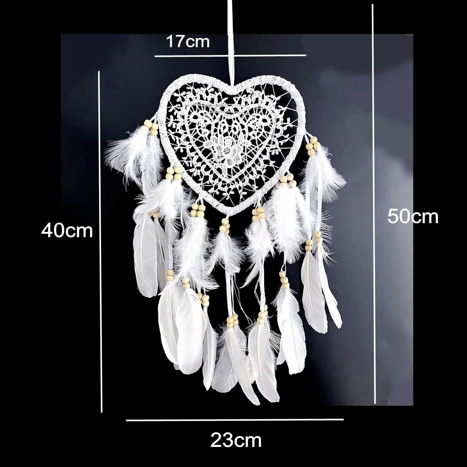 Atrapasueños de encaje con corazón luminoso para niñas y mujeres decoración de habitación de bebé
