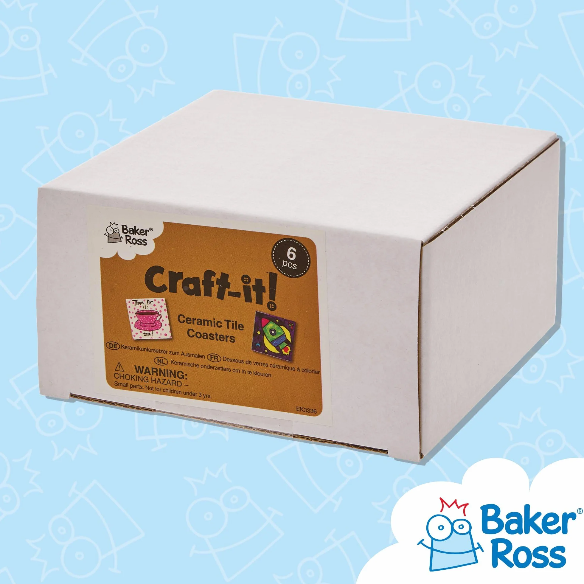 Baker Ross Haz Tus Propios Posavasos Azulejos de Cerámica para Niños Artes y Manualidades