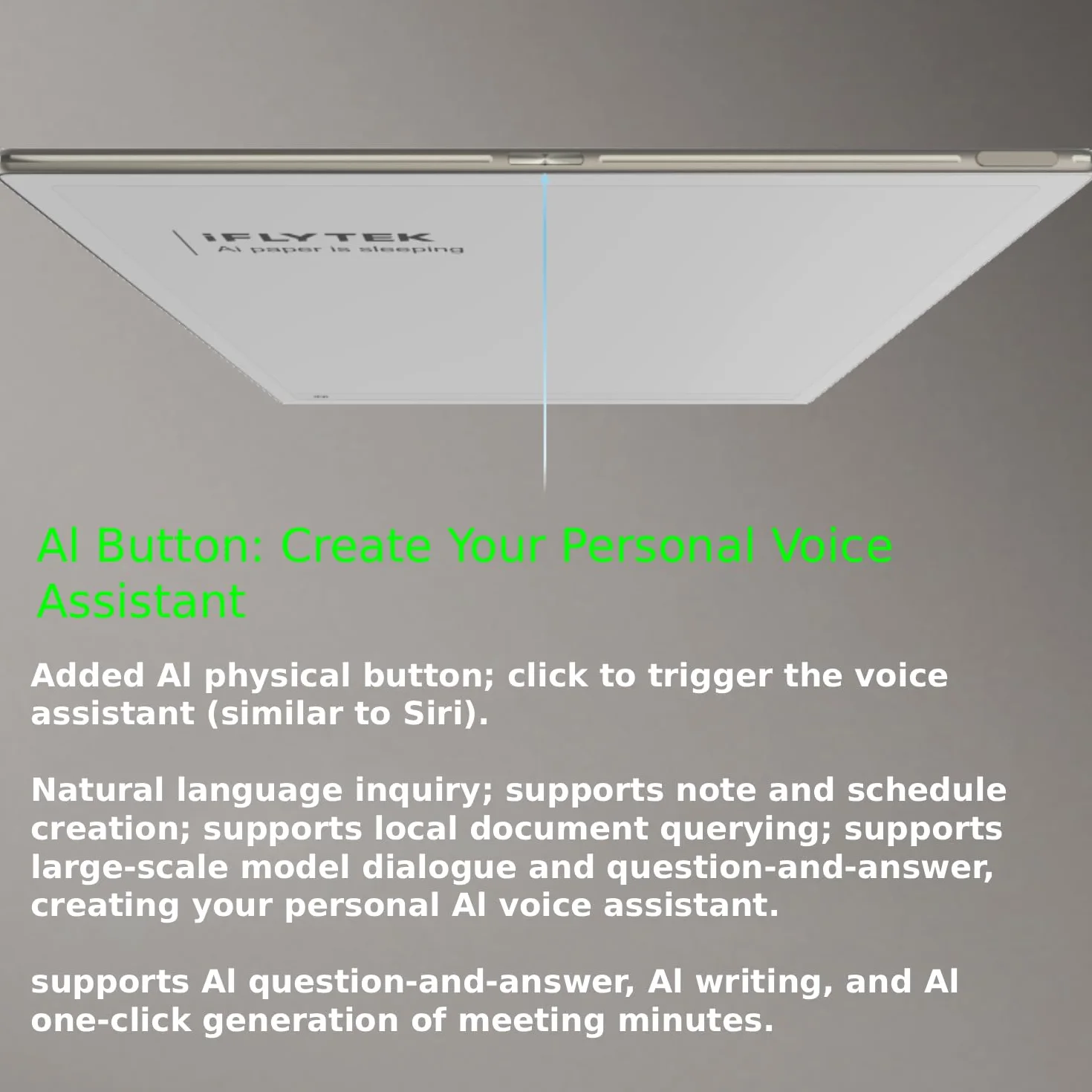 iFLYTEK AINOTE 2 Smart E-Ink Tablet de 10,65 pulgadas | Bloc de notas digital ultrafino para profesionales | Transcripción de IA, traducción y resumen de reuniones | <20 ms de latencia de escritura