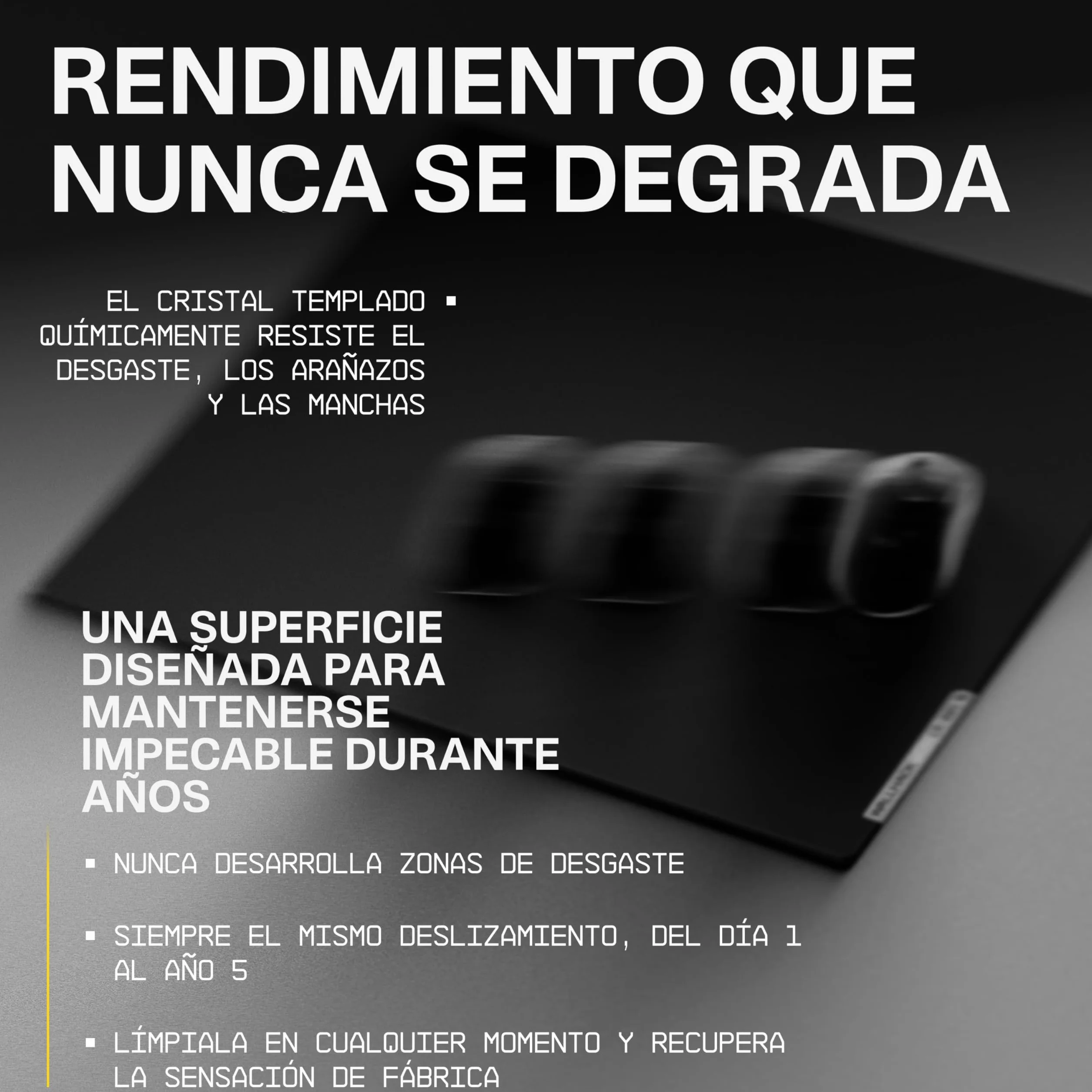 Wallhack SP-005 Alfombrilla Gaming de Cristal – Superficie Speed, Alfombrilla Grande para Esports, Deslizamiento Suave, Cristal Templado, Resistente y portátil con Estuche de Transporte | Negro