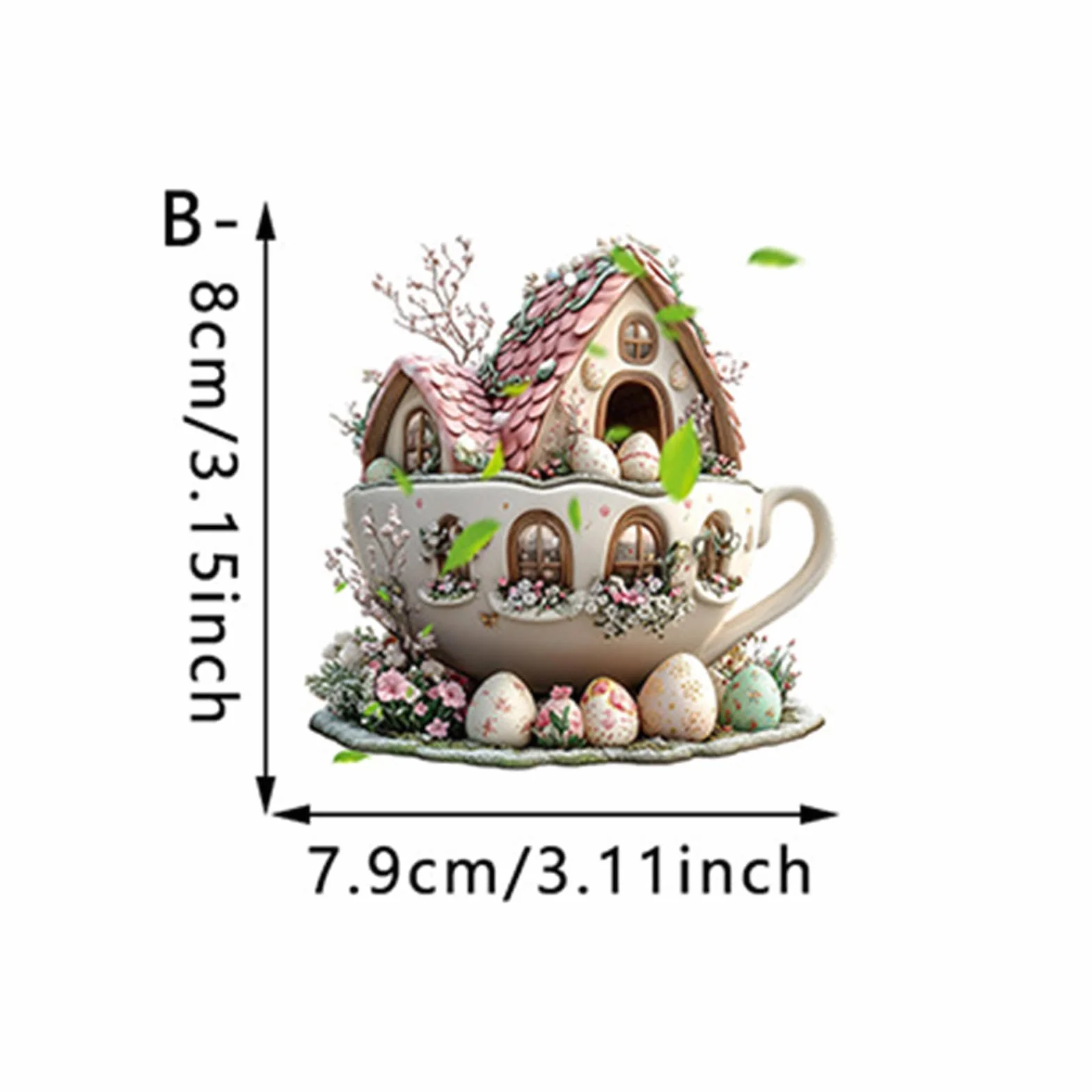 Adornos de Pascua Conejito Decoración Casa Taza de Café Acrílico Primavera
