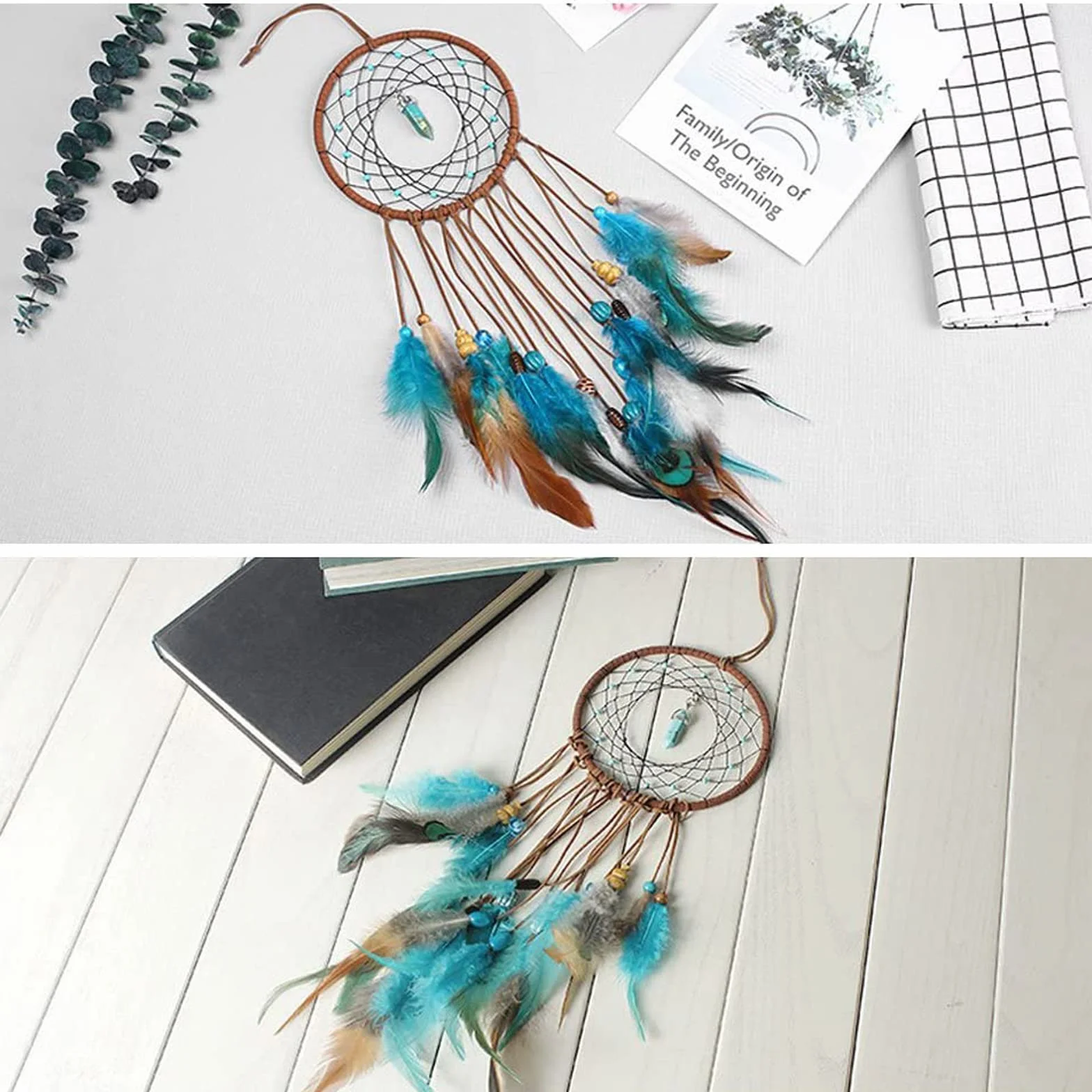 Atrapasueños con Plumas para Niños Decoración Habitación Familiar