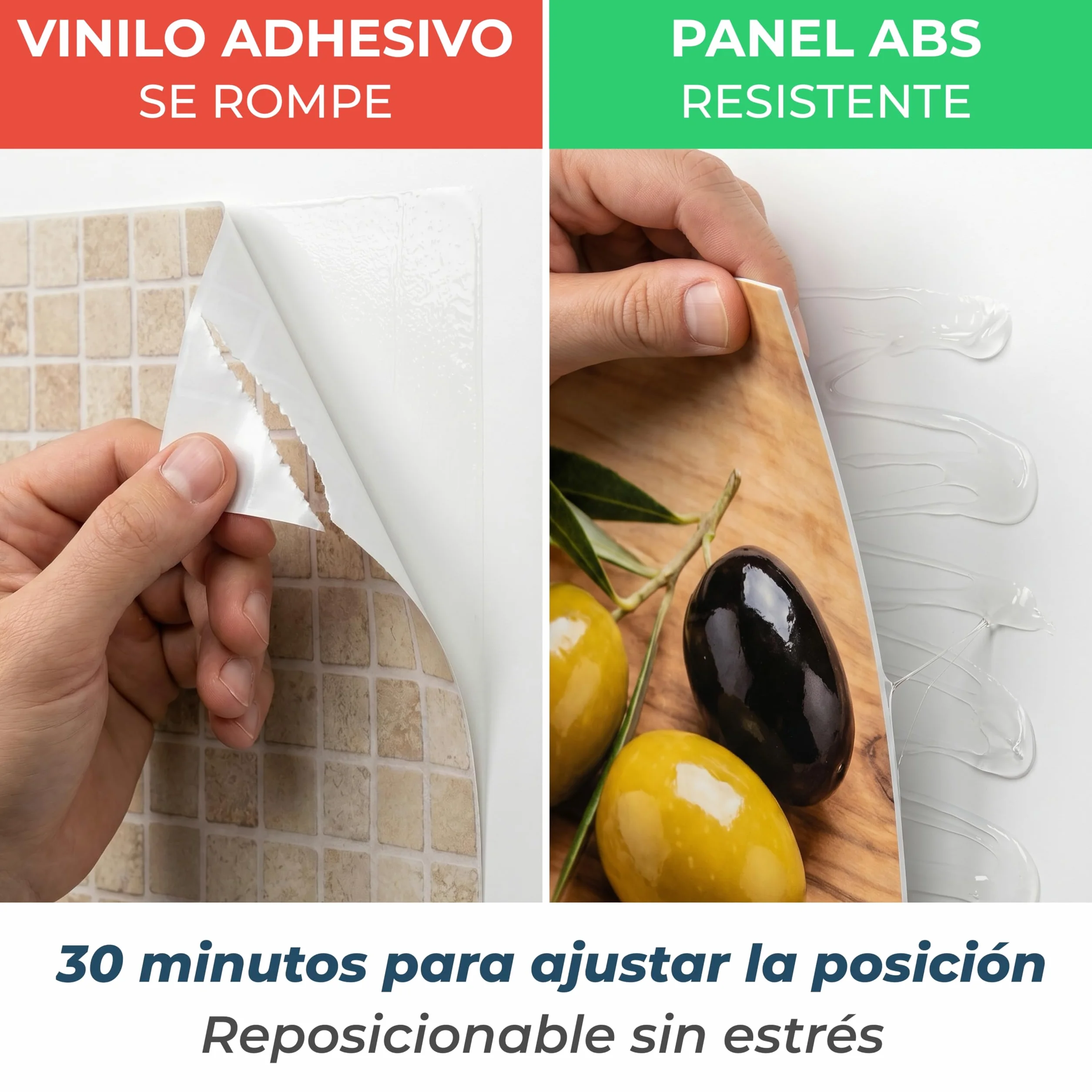 Panel Cocina Antisalpicaduras 300x60cm Placa ABS Monolítica Impresión Directa Protector Decorativo