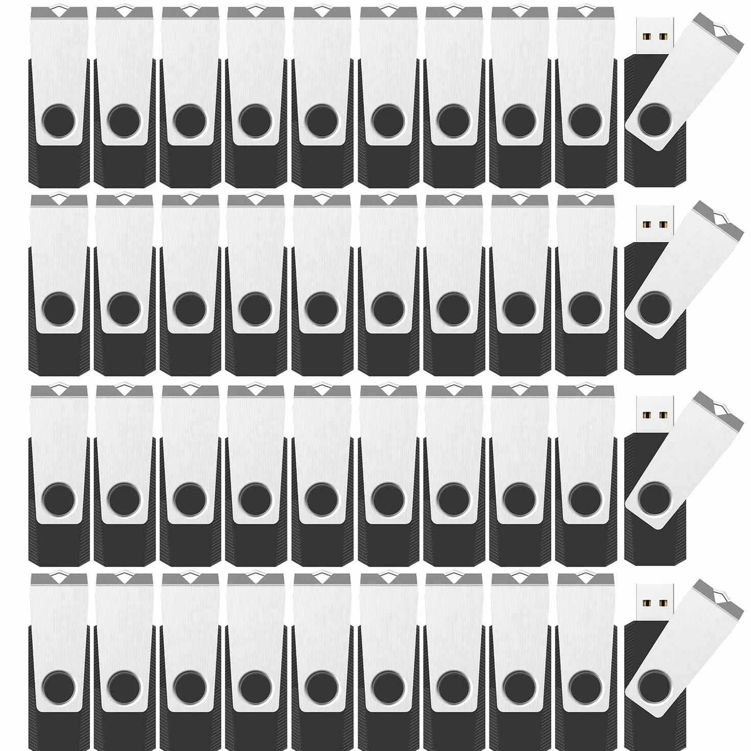 KEXIN Paquete de 50 Unidades Flash USB de 8 GB, USB 2.0, Unidad Flash giratoria con Paquete de 50 Unidades Flash de 8 GB