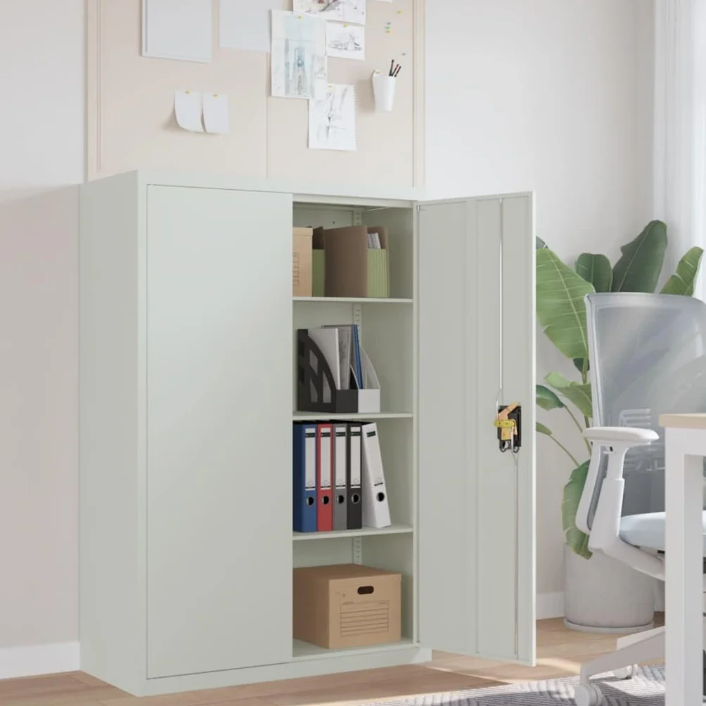 Armario de Oficina Acero Gris 90x40x140 cm vidaXL Vitrina Organizador