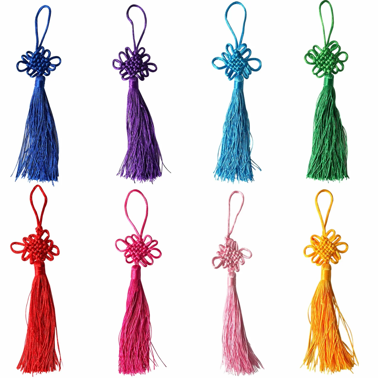 16 Nudos Chinos, Nudos Chinos Mano, Chinas Borla Colgando, 8 Colores, para Decorar Casas, Macetas, Coches