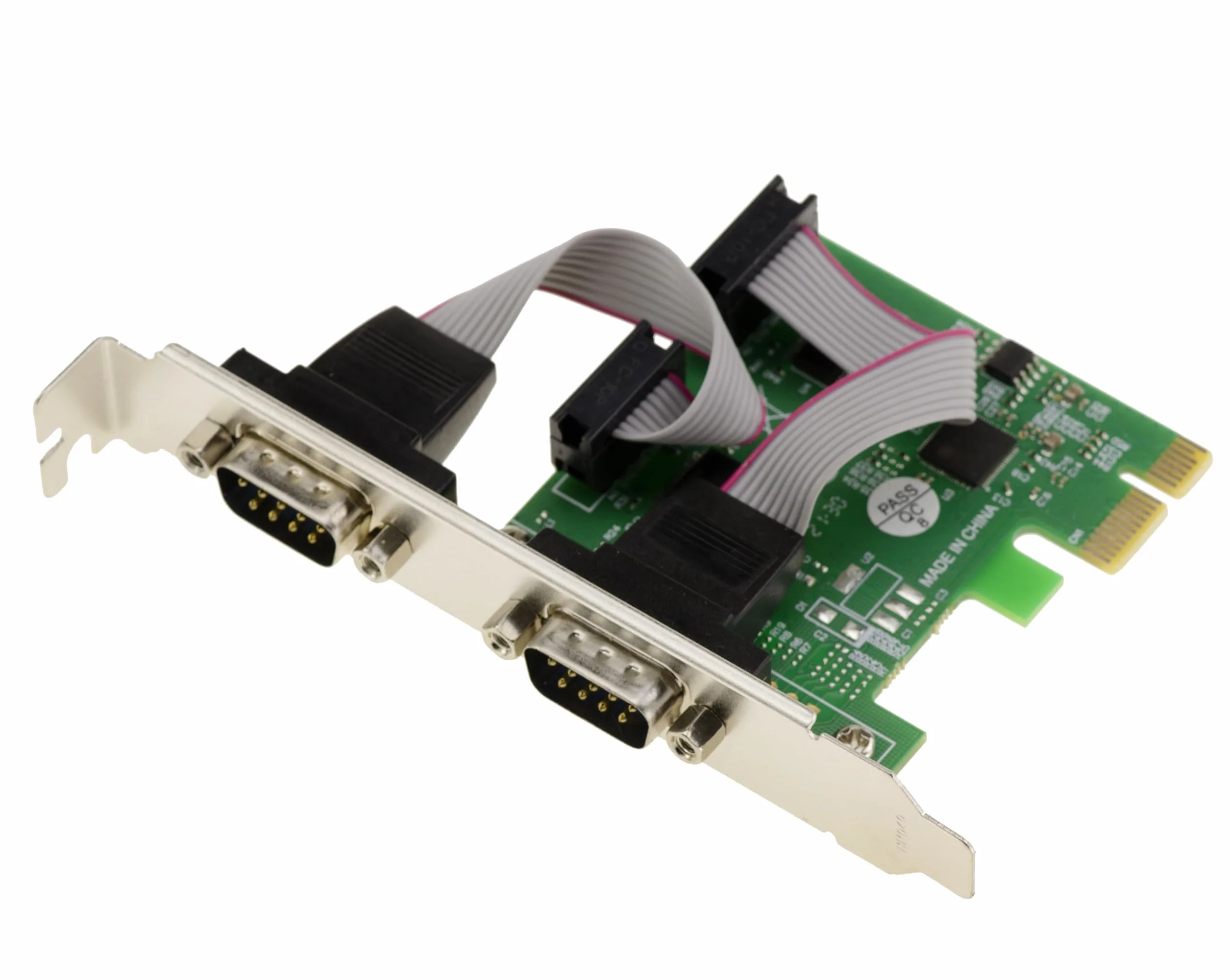 KALEA-INFORMATIQUE Tarjeta controladora PCIe Serial RS232 de 2 Puertos PCI Express con chipset ASIX con Opciones de Montaje Low y High Profile