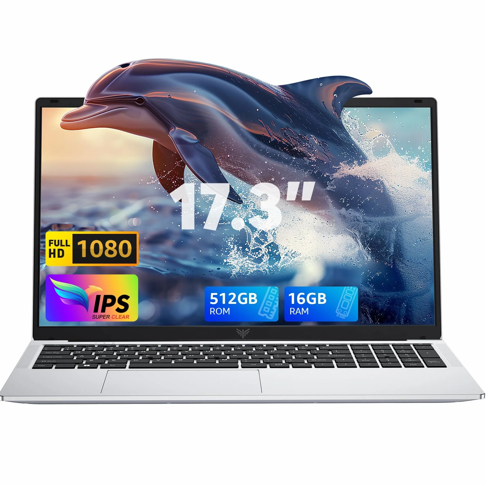 ACEMAGIC 2026 Ordenador Portatil 17,3 pulgadas Procesador N95 Hasta 3,4 GHz Portátil 16GB Ram DDR4 512GB SSD Expansión 2TB, 1920 x 1080P FHD, HDMI, USB3.2, Type C, BT5, WiFi, Laptop Plata para Trabajo