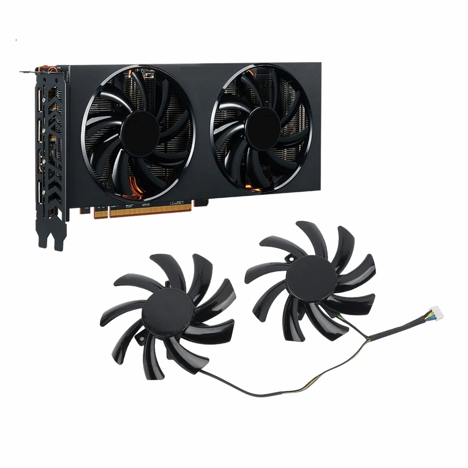 Youngran 85mm T129215BU RX 5700 5500 XT Tarjetas gráficas Ventilador Compatible con PowerColor Fighter AMD RX 6700XT 6600XT 6600 Ventilador Leisurely