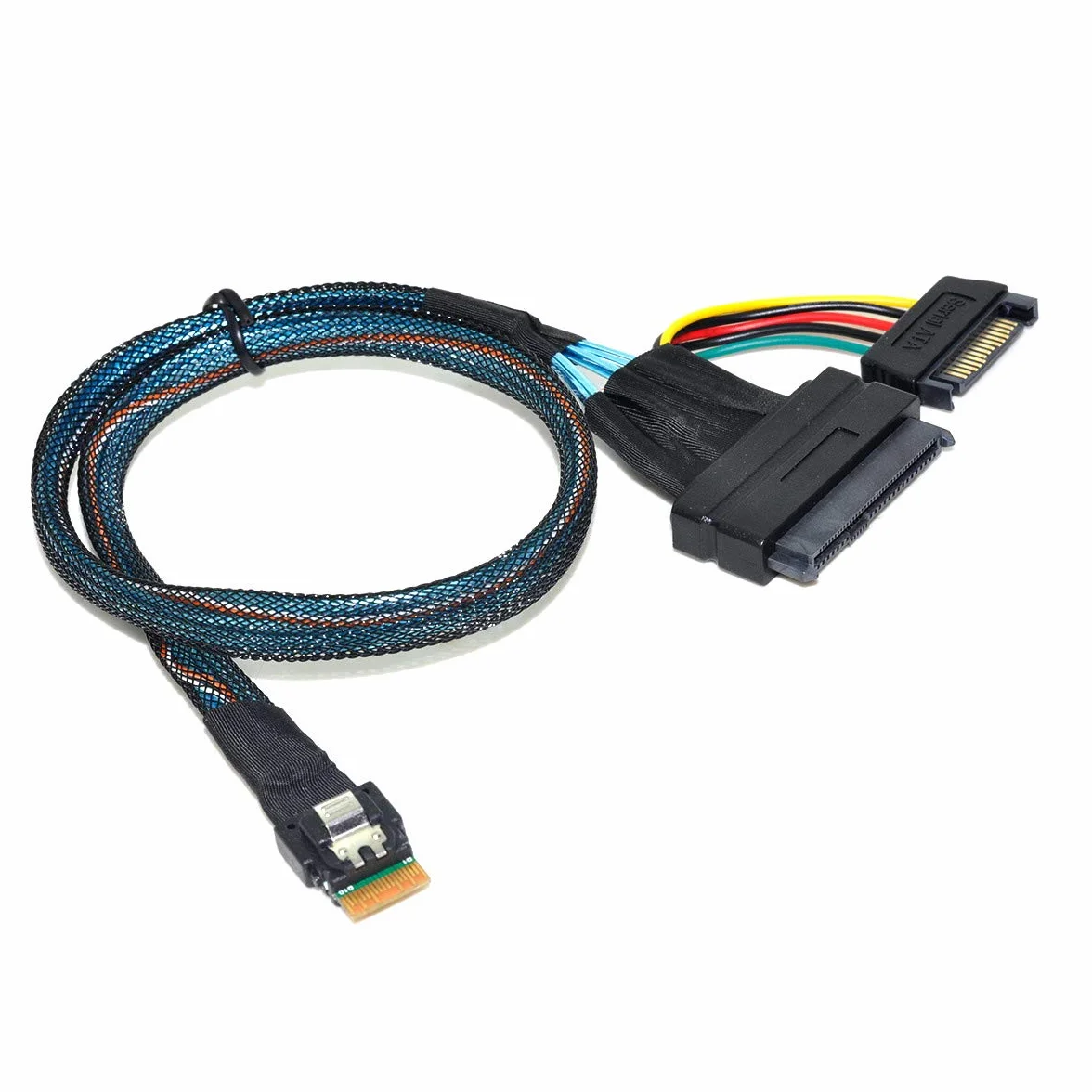 Cablecc U.2 U2 SFF-8639 a Slimline SFF-8654 4i NVME PCIe SSD Cable para placa base SSD 750 p3600 p3700 M.2 50 cm