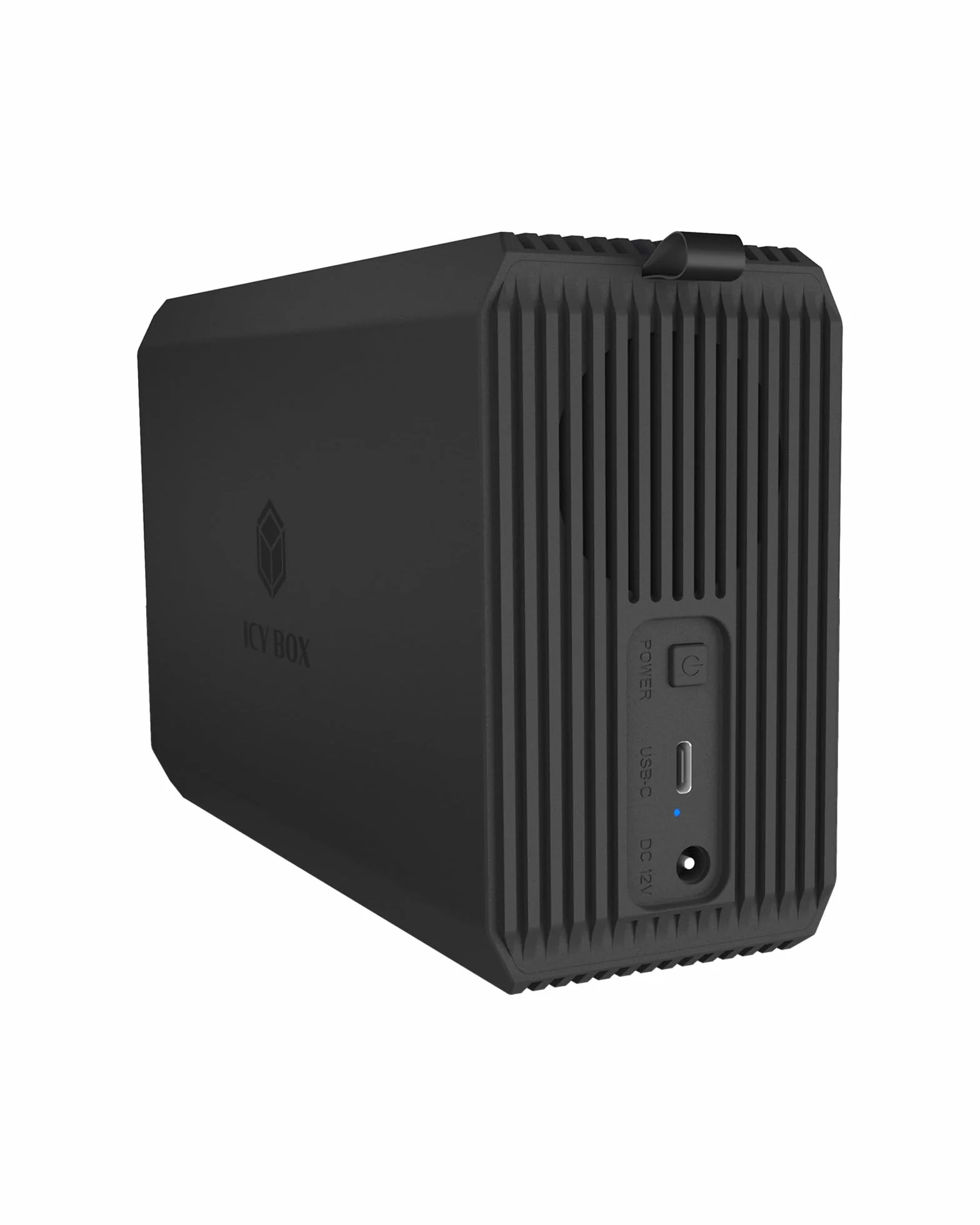 Icy Box (Sistema Raid para 2 Discos Duros de 2,5"/3,5") USB 3.2 Gen 1 Type-C 5 Gbps, Raid 0/1/SINGLE/LARGE, Ventilador Integrado de 50 mm, indicador LED de Estado, IB-RD3720-CU3