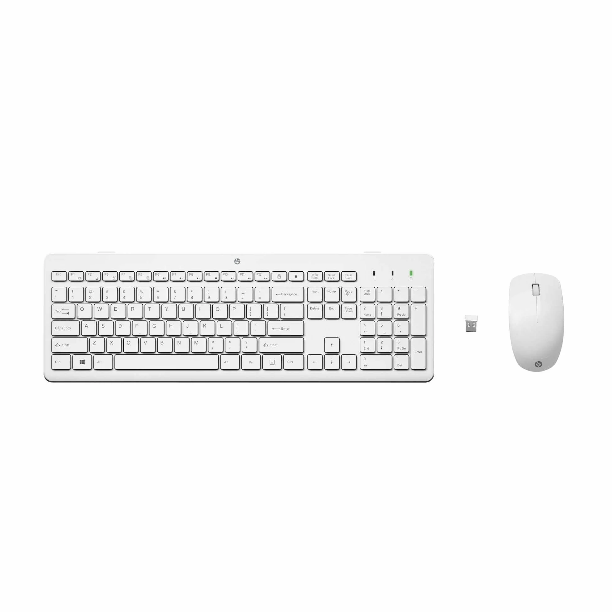 HP 230 Pack Teclado y ratón inalámbrico - Receptor USB-A, Silencioso, Bateria Larga duración, Ratón 1600 dpi - Windows, Mac, PC, Ordenador portátil - Disposición QWERTY español - Blanco