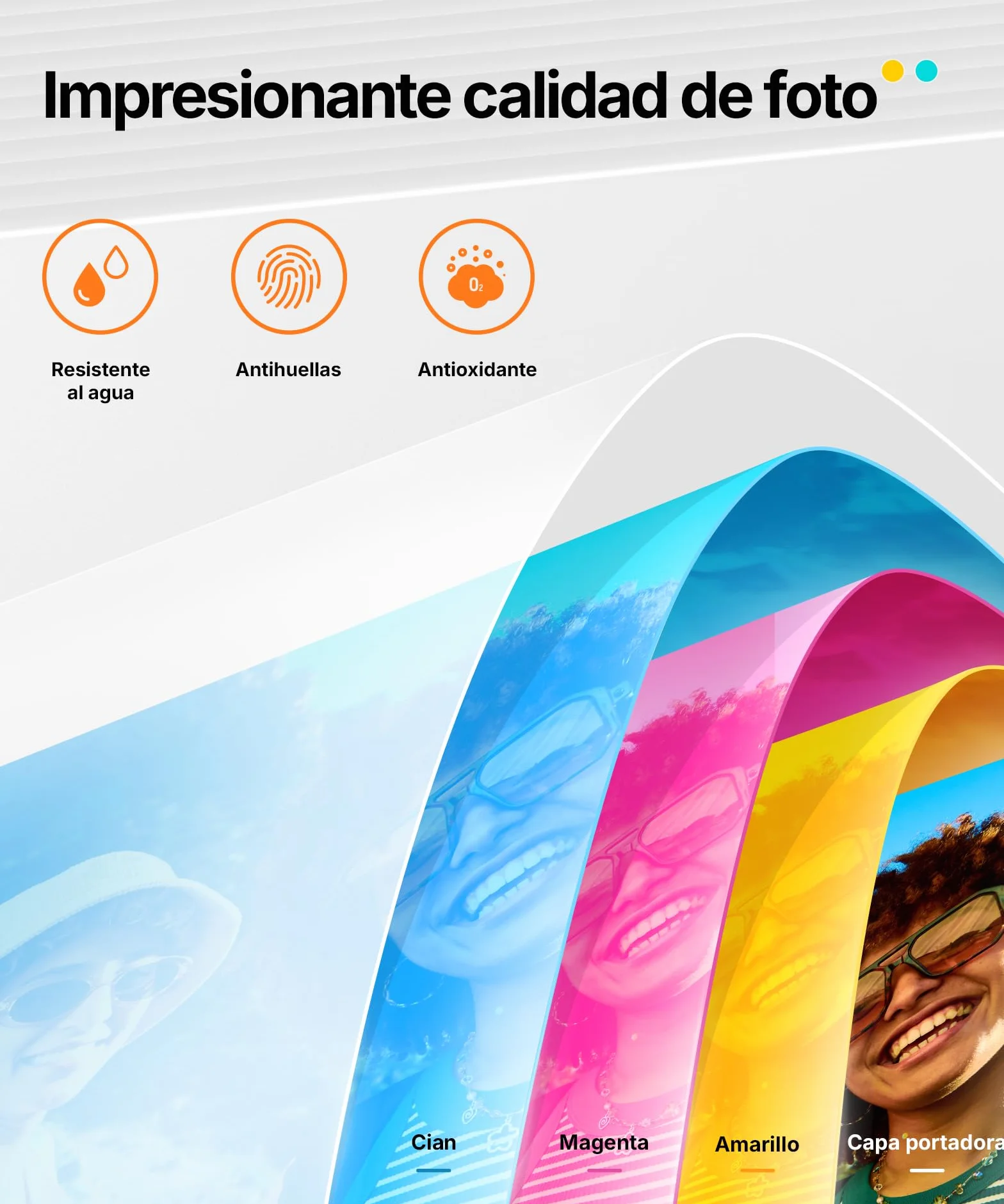 Liene Amber M110 Impresora de Fotos para Móvil Portátil con 60 Hojas 10x15 cm + 20 Adesivos 7.7 cm + 2 Cintas – Tecnología de Sublimación Térmica, Bluetooth, para iPhone y Android