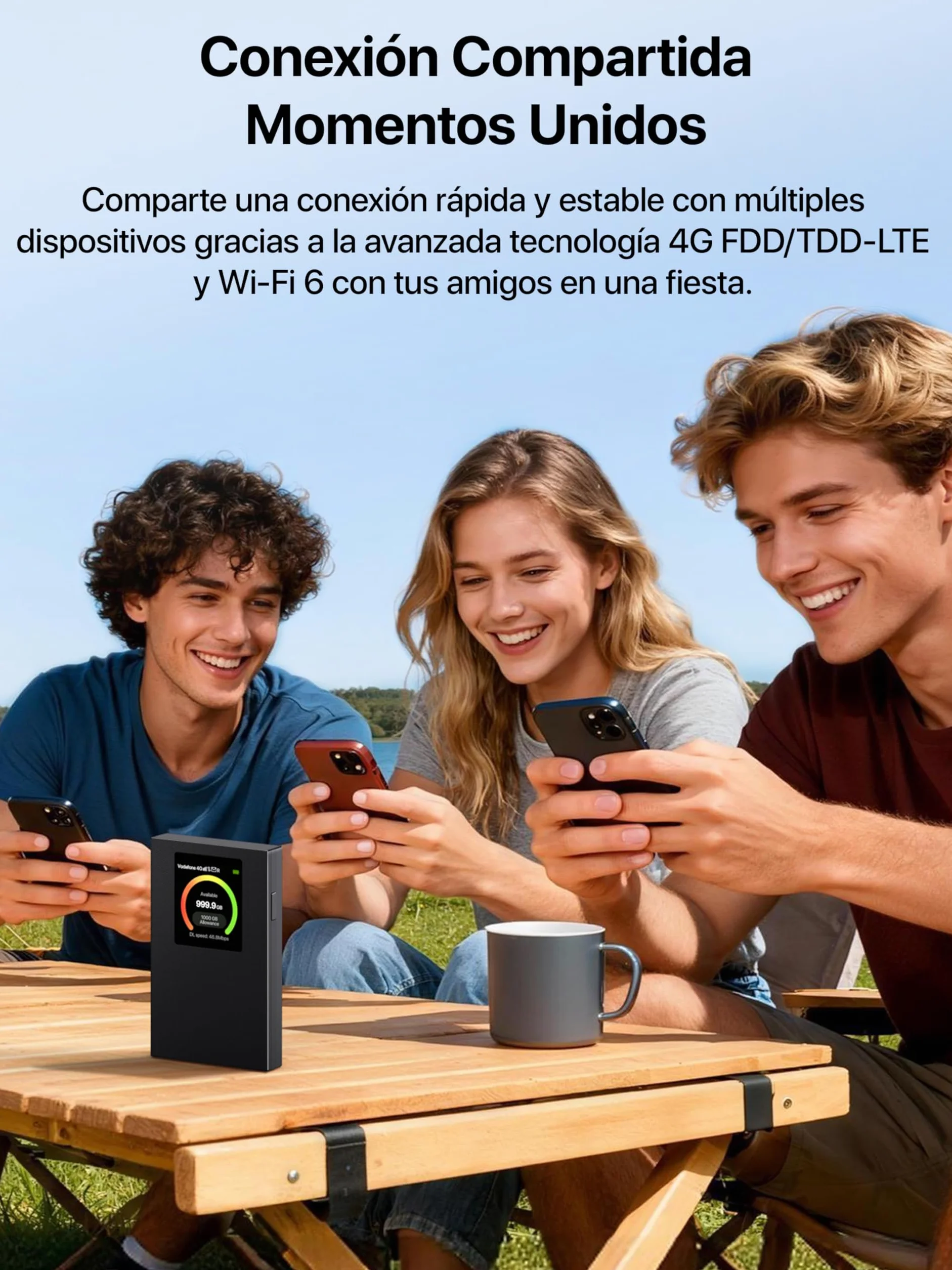 Tenda MF6 Router 4G SIM Móvil Portátil CAT4 WiFi6 AX300 MiFi 2100 mAh USB-C WPA3