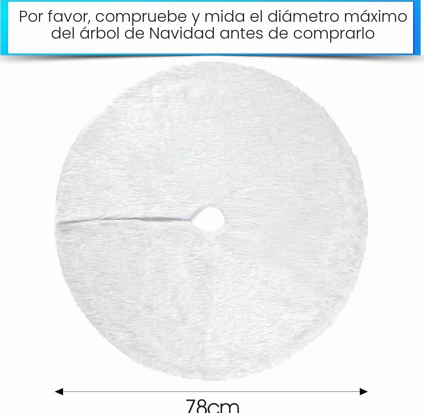 Falda De árbol De Navidad, Blanco Como La Nieve Felpa Gruesa Cubierta De La Base Del árbol De Navidad Alfombra Del Piso 78CM