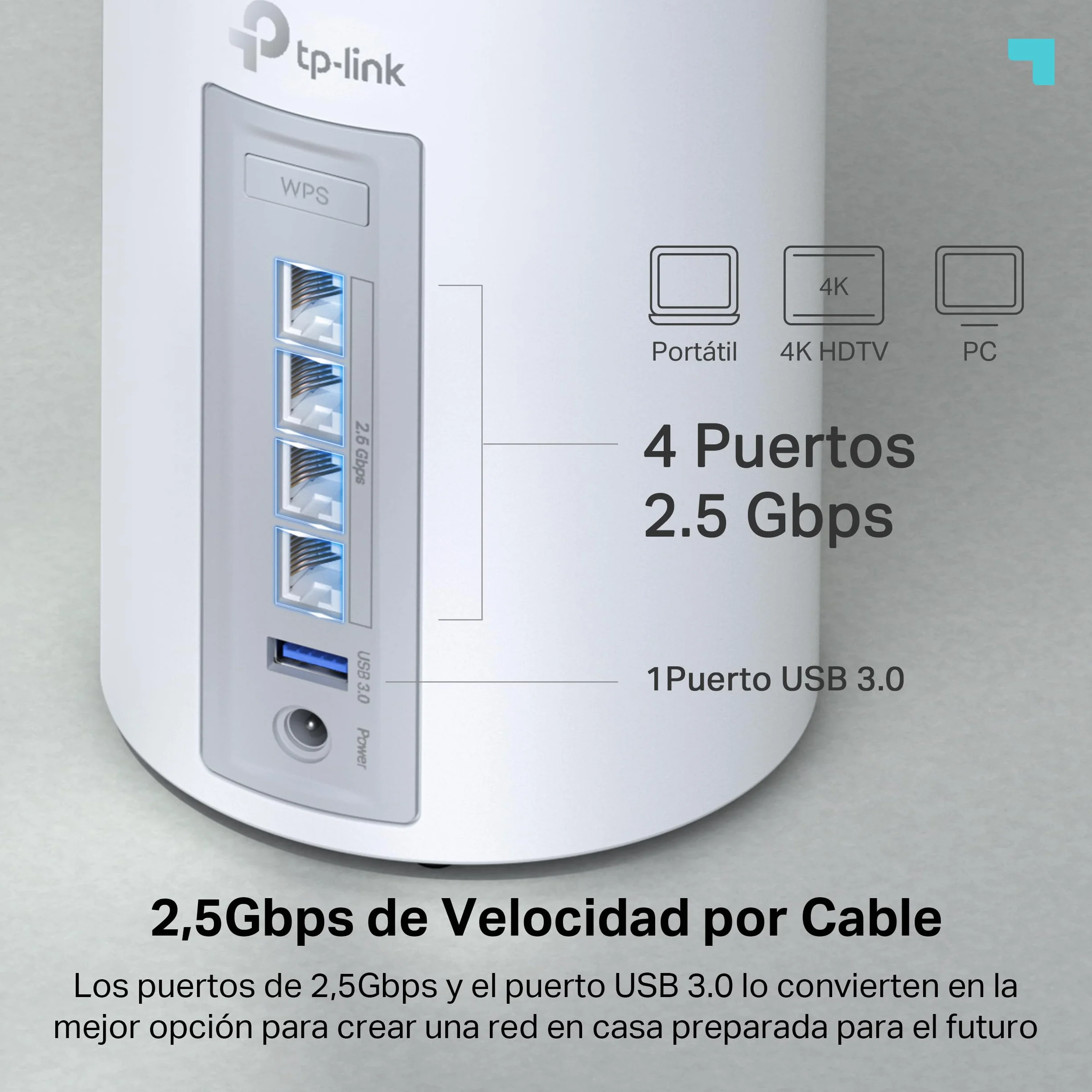 TP-Link Deco BE65(2-Pack) - WiFi 7 Mesh BE9300 Deco Tri-Band BE65 (Paquete de 2), Puerto Ethernet/Fibra 2.5 Gbps, Velocidad WiFi de hasta 9 Gbps, WPA3, Canales de 320 MHz, 6 GHz