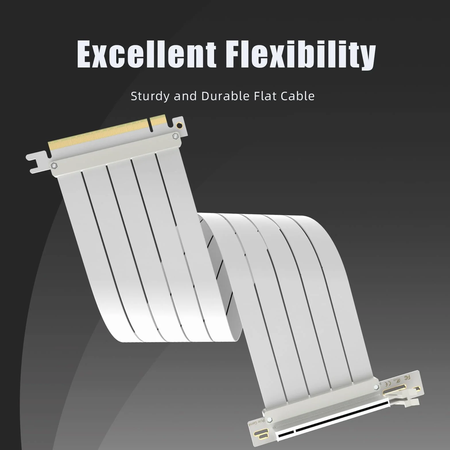 GLOTRENDS 250 mm PCIe 4.0 X16 Cable Riser de color blanco, para GPU PCIe 4.0/3.0, como las series GeForce RTX 40/30 y AMD Radeon RX7000/RX6000, etc.