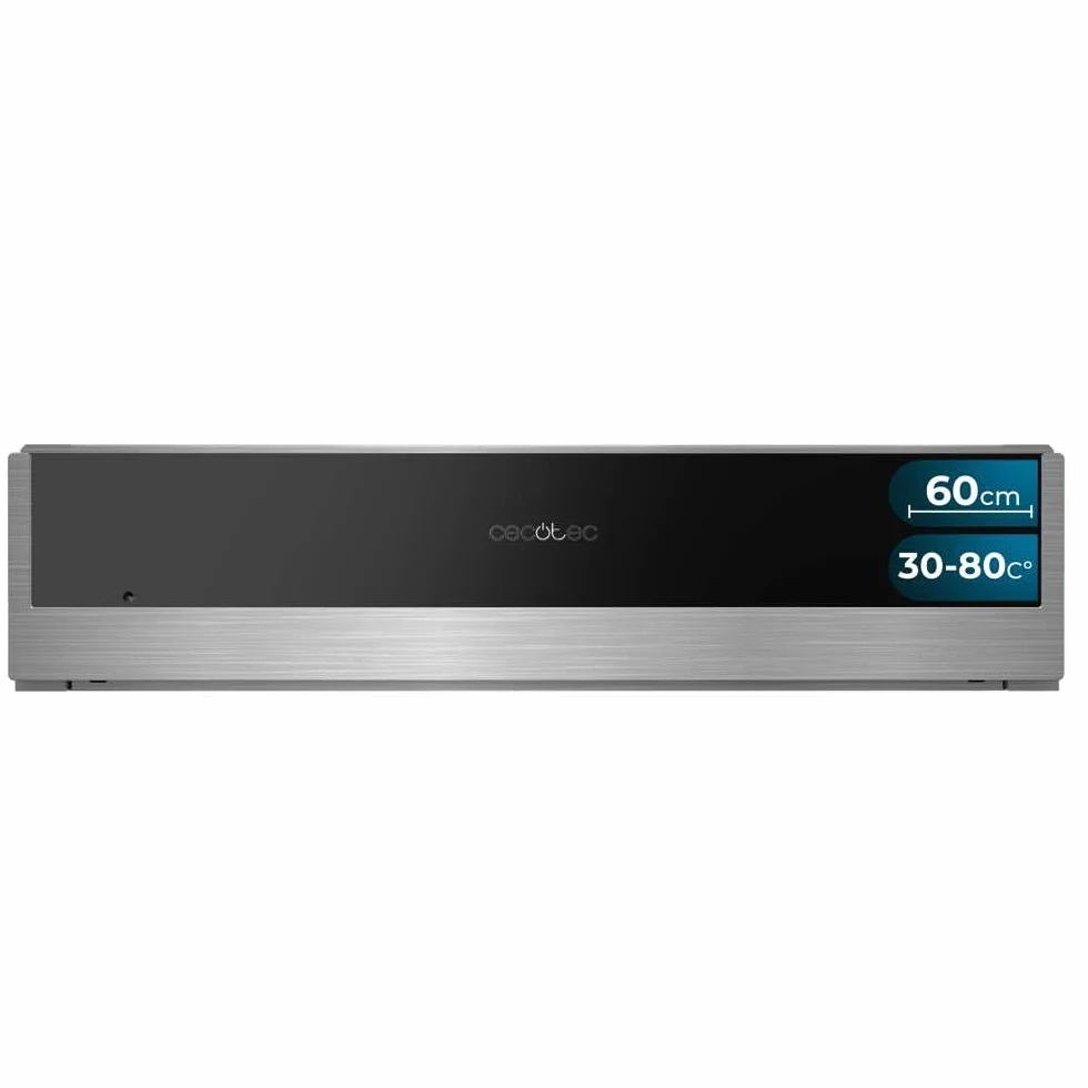 Cecotec Bolero Hexa WD Edge Cajón Calientaplatos Integrable 60cm 470W Negro INOX