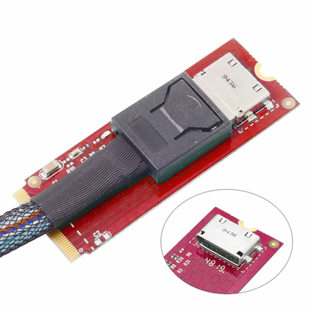 chenyang Oculink SFF-8612/8611 a PCI-E 4.0 NVME M.2 M-Key - Adaptador de host compatible con 2230/2260 mm para U.2 SSD y eGPU
