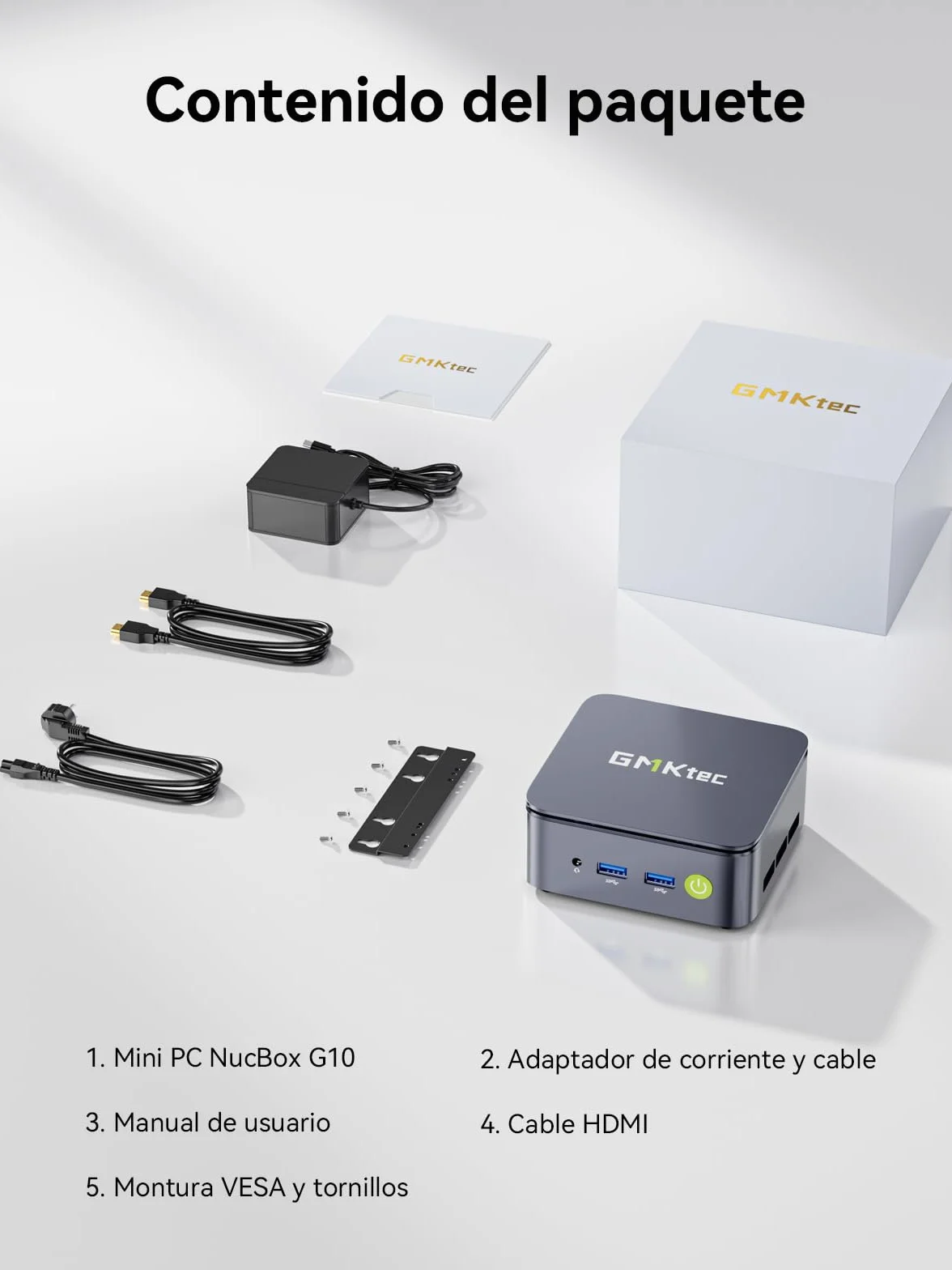 GMKtec Mini PC Ryzen 5 3500U 16GB RAM 256GB SSD M.2 2.5G LAN Triple 4K Display HDMI DP Type C Desktop Computer