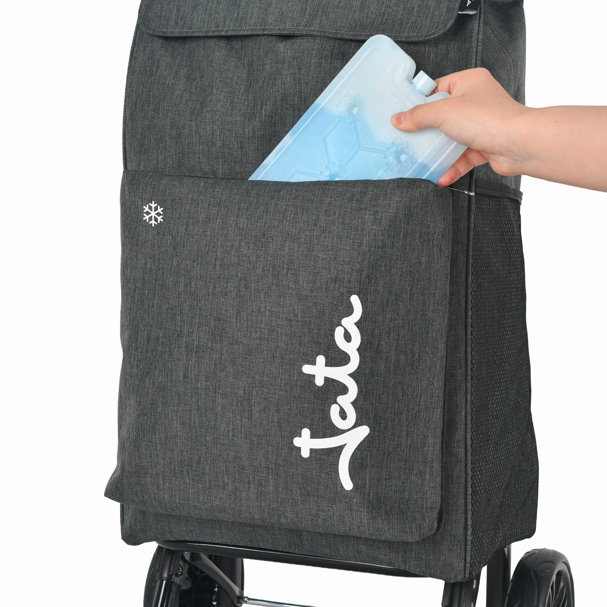 JATA HCAR2504 Carro de la Compra 2 Ruedas 40L Bolsa Refrigerante Carga 30 kg Chasis Acero