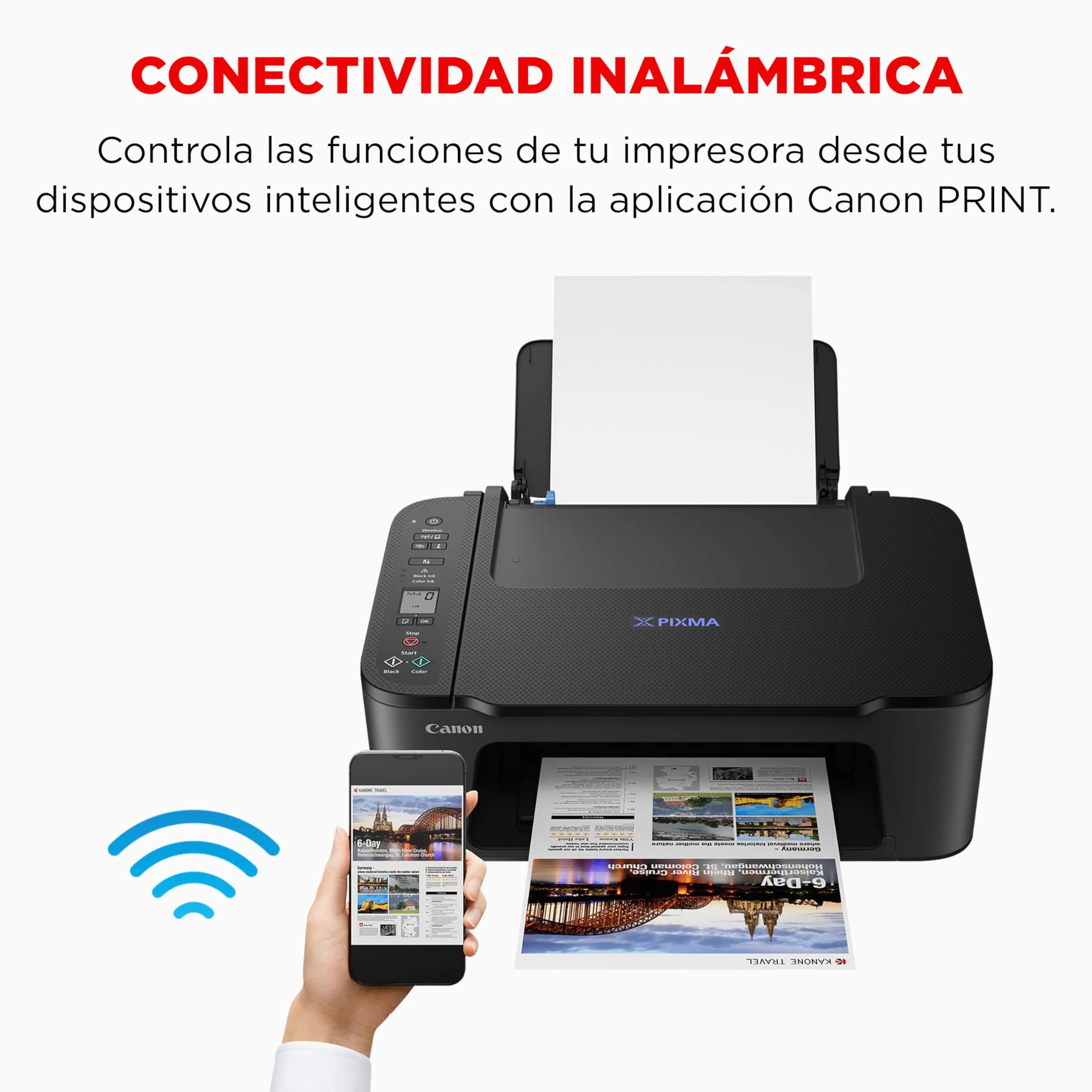 Canon Pixma TS3550i Impresora Multifunción 3 en 1, Sistema de Inyección de Tinta, Impresión, Escaneo y Copia, WiFi, Pixma Print Plant, Impresión Doble Cara, Impresión Fotográfica, Negro