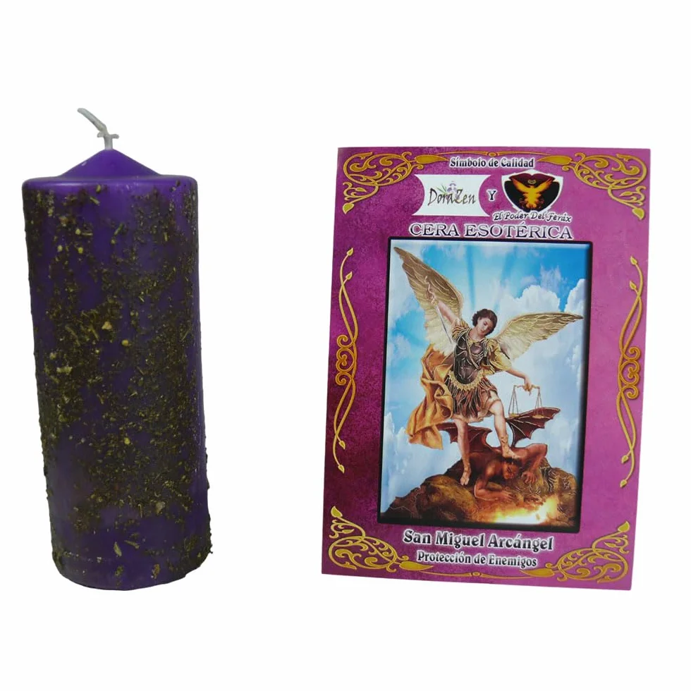 Velón Herbóreo San Miguel Arcángel - Ritual protección de enemigos - Las Velas de Mariano