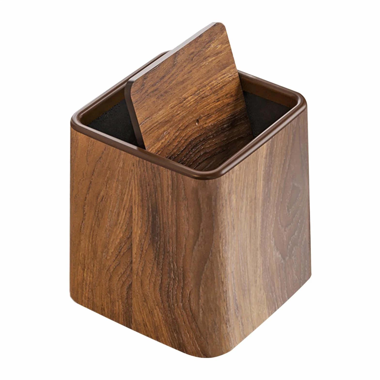 De Basura Para Escritorio - Pequeña Papelera Decorativa para Escritorio - Cubo De Basura Con Tapa De Ahorro De Espacio Accesorios Escritorio Versátil Para Dormitorio Habitación Infantil Cocina Oficina