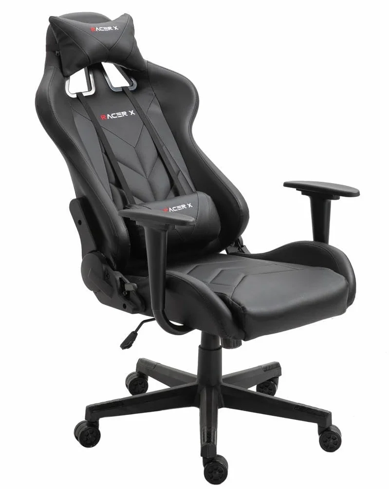 Silla Gaming Racer X Ergonómica Sillón Gamer Profesional Reposabrazos Cojín Lumbar Reposacabezas Giratoria Regulable Altura Reclinable