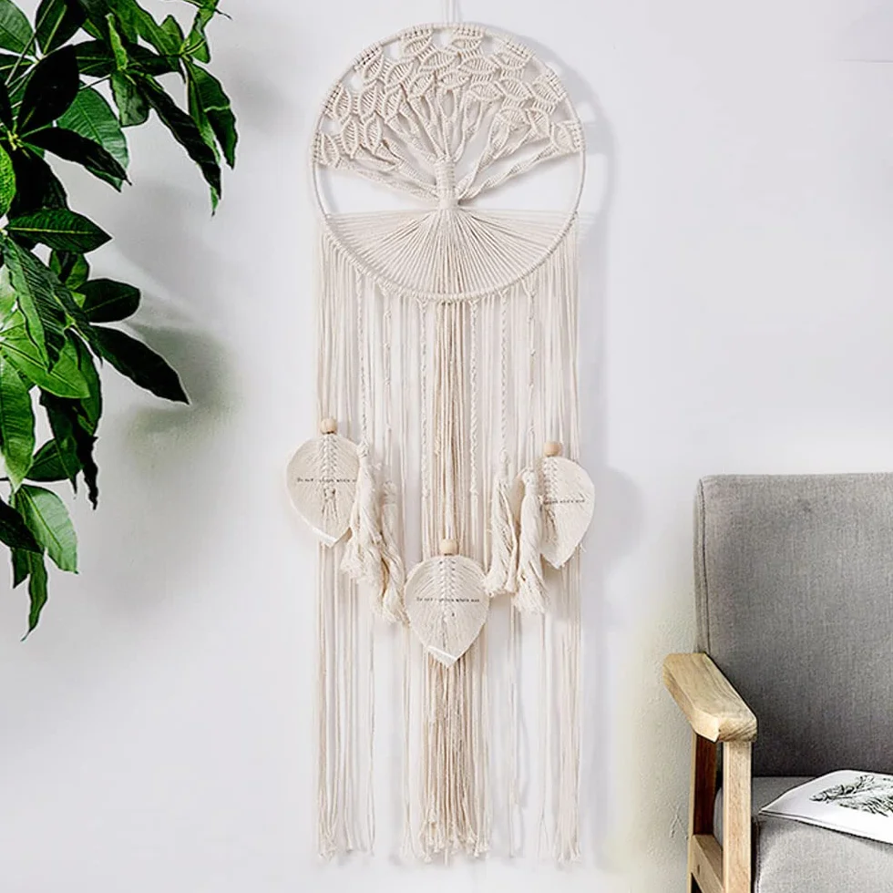 Atrapasueños de macramé árbol de la vida bohemio decoración pared boda hogar