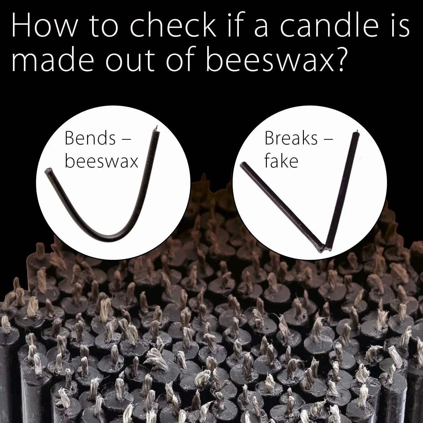 Danilovo Velas de Cera de Abeja Negro 16 cm 50 Unidades