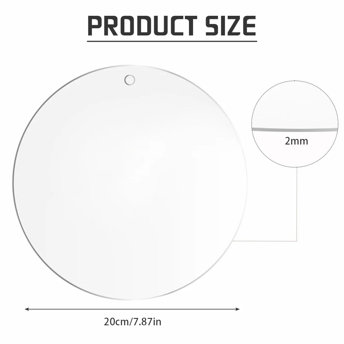 TIMESETL Disco Acrílico Redondo 20 cm 2 mm Placa Acrílica Transparente para Pintura y Manualidades