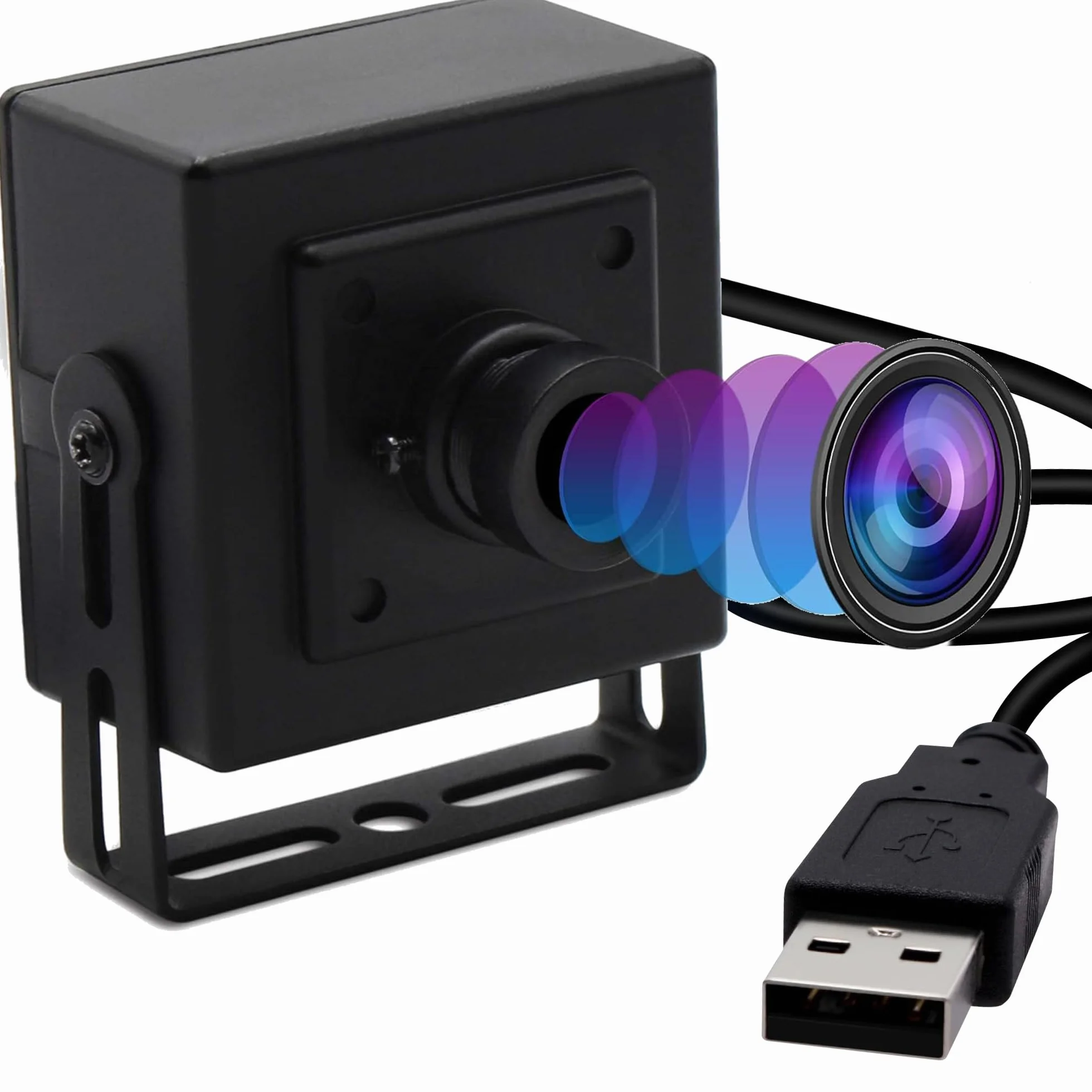 ELP OTG Cámara web de gran ángulo 5MP Aptina MI5100 CMOS 100 grados sin distorsión lente USB cámara para conferencias web/negocios/robot visión USB500W05G-BL100