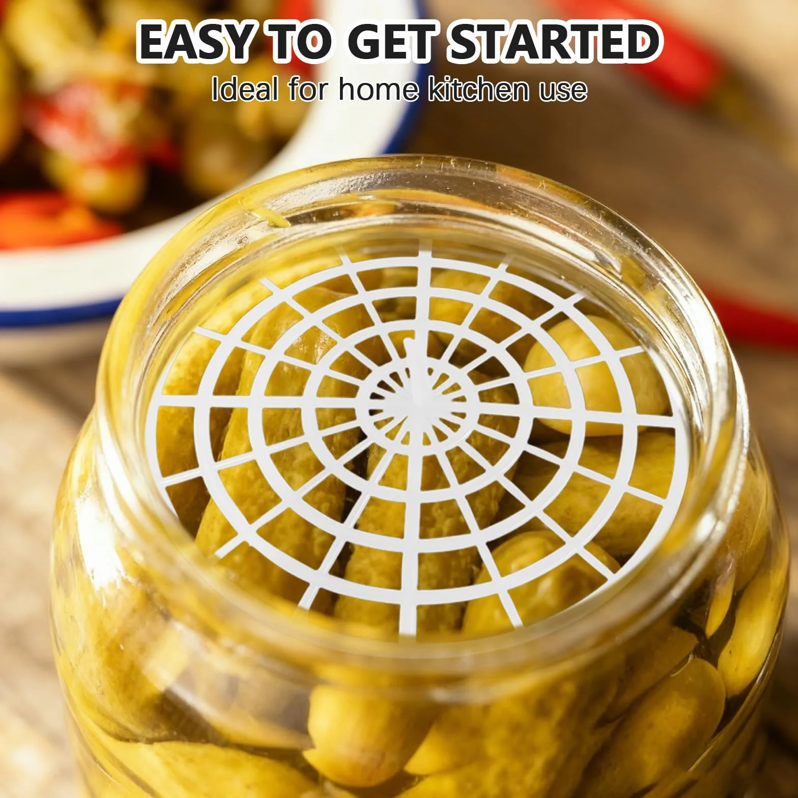 Juego de 5 rejillas de fermentación de plástico 120 mm diámetro, fermentación de verduras sin pesos