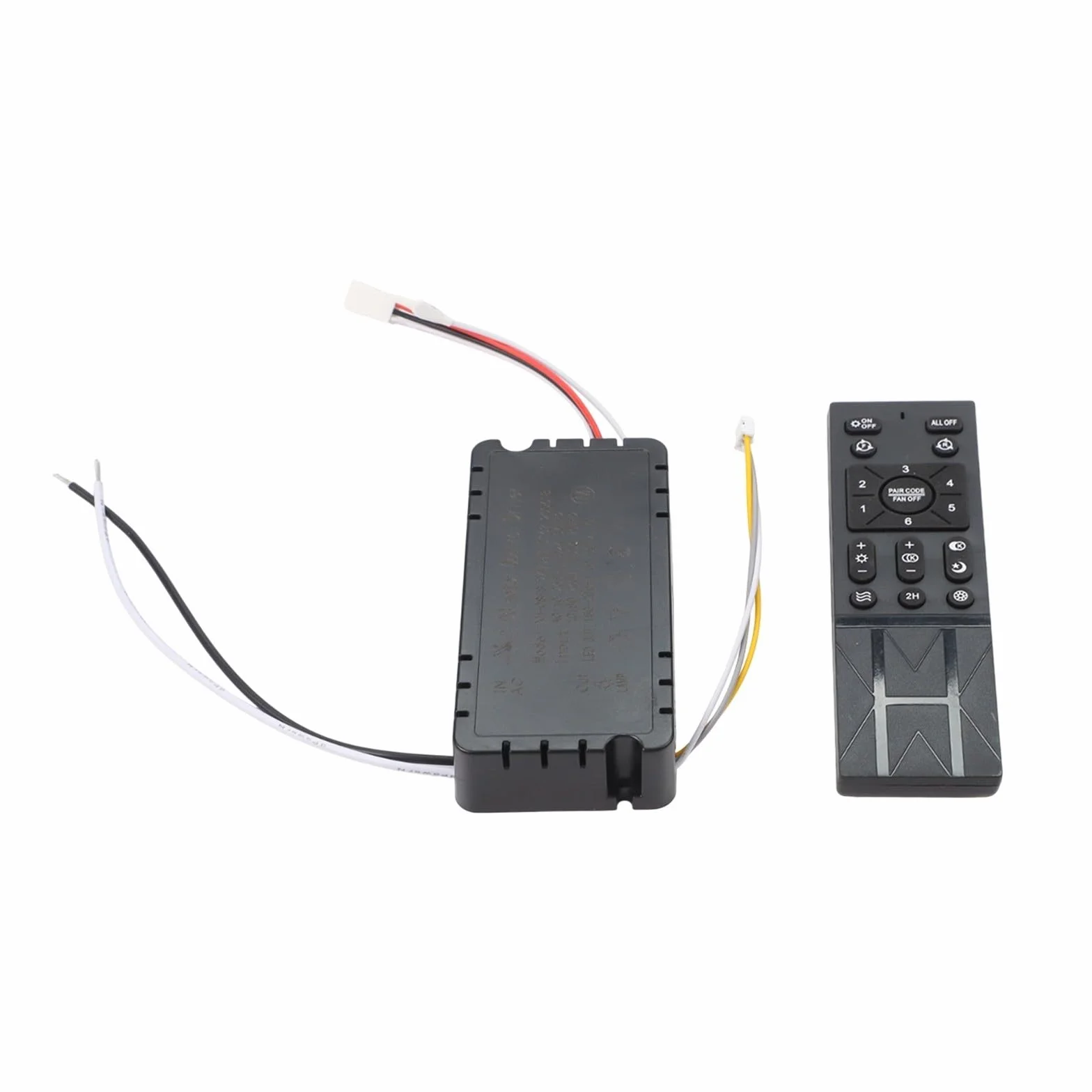 Kit de controlador de atenuación inalámbrico de luz de ventilador de techo, controlador de frecuencia variable de 6 velocidades con monitor de batería