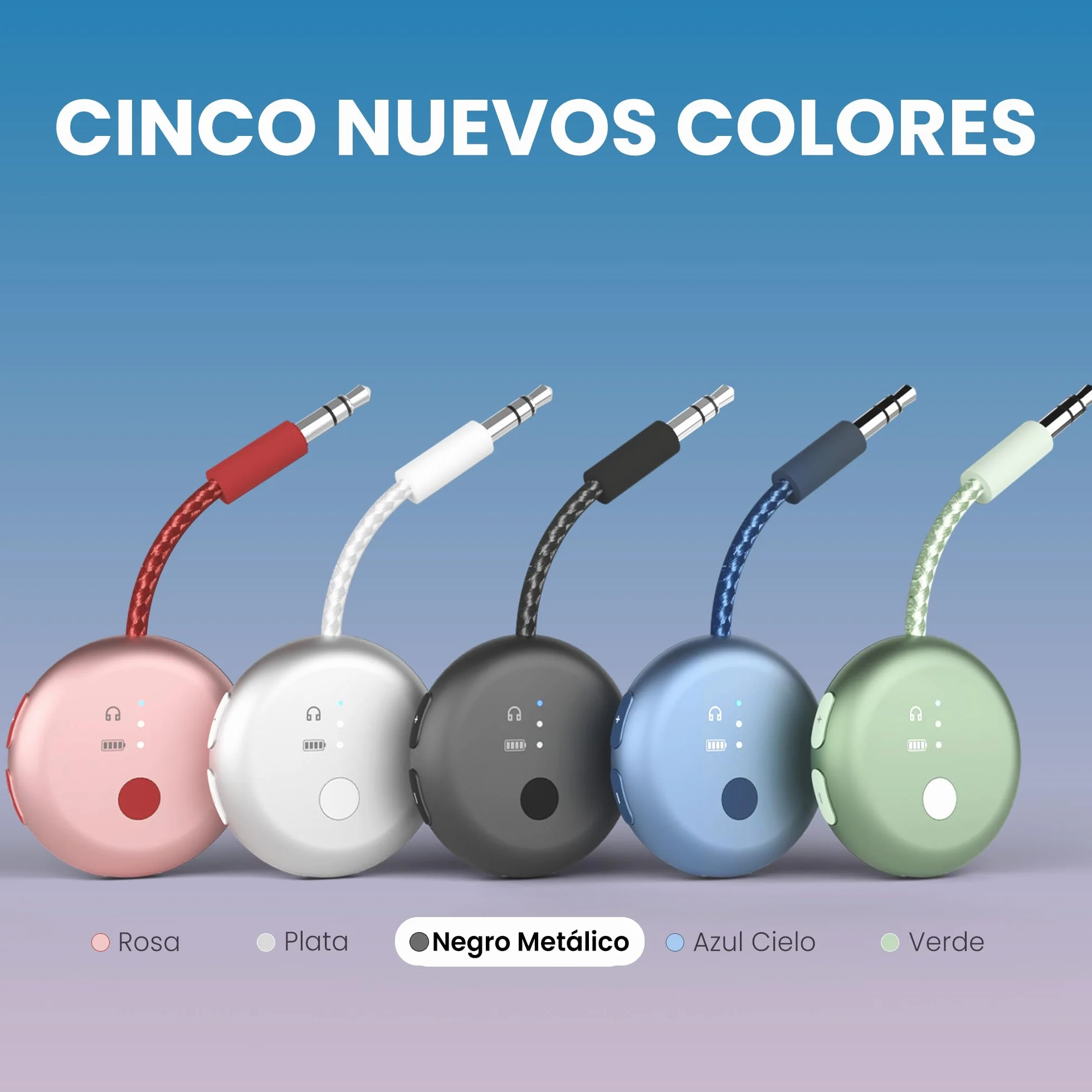 Avantree SoundJet R1 – Adaptador Bluetooth Avión para Auriculares & AirPods, aptX Adaptive, Qualcomm Chipset, 20h de reproducción, Transmisor de Audio Inalámbrico para Viajes - Negro Metálico