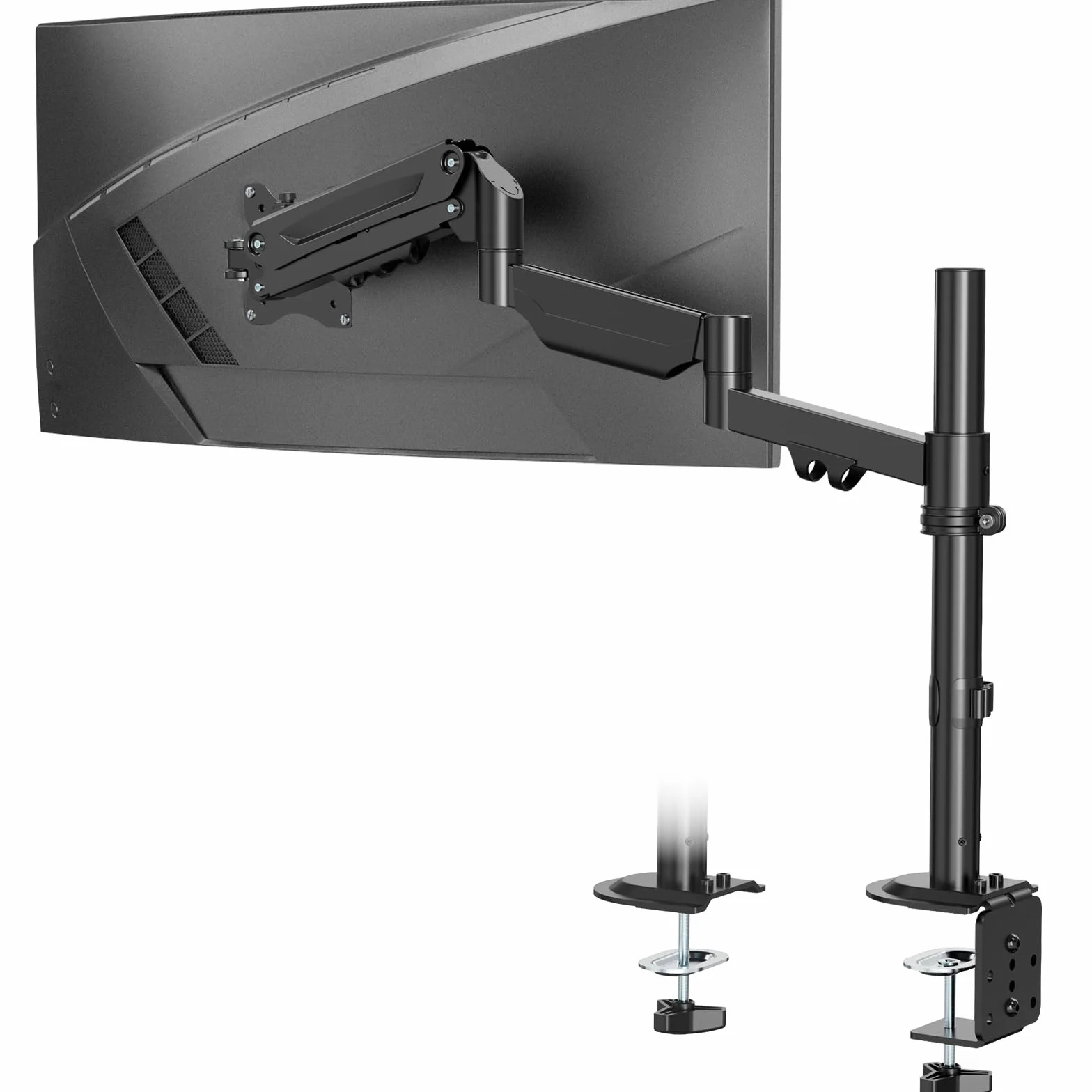 PUTORSEN Soporte para Monitor de Mesa de 17 a 32 Pulgadas, Brazo extralargo de 669 mm, Brazo Ajustable para Monitor Individual de hasta 9 kg, VESA 75/100 mm