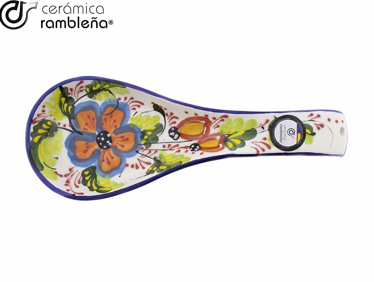 Reposa cucharas cerámica RAMBLEÑA 27.5x10x3 cm hecho a mano