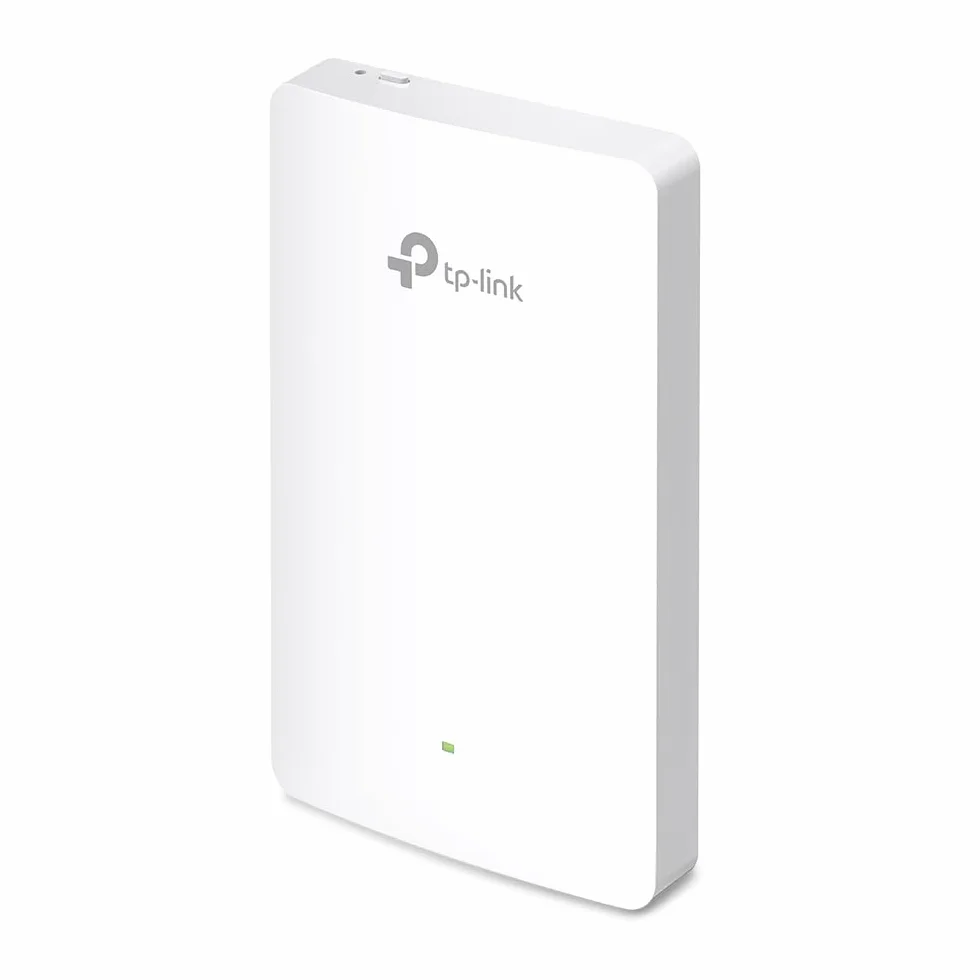 TP-Link EAP615-Wall – Punto de Acceso WiFi 6 AX1800 de Pared, 4 Puertos Gigabit (1 Uplink + 3 Downlink con PoE Passthrough), Gestión Centralizada Omada SDN