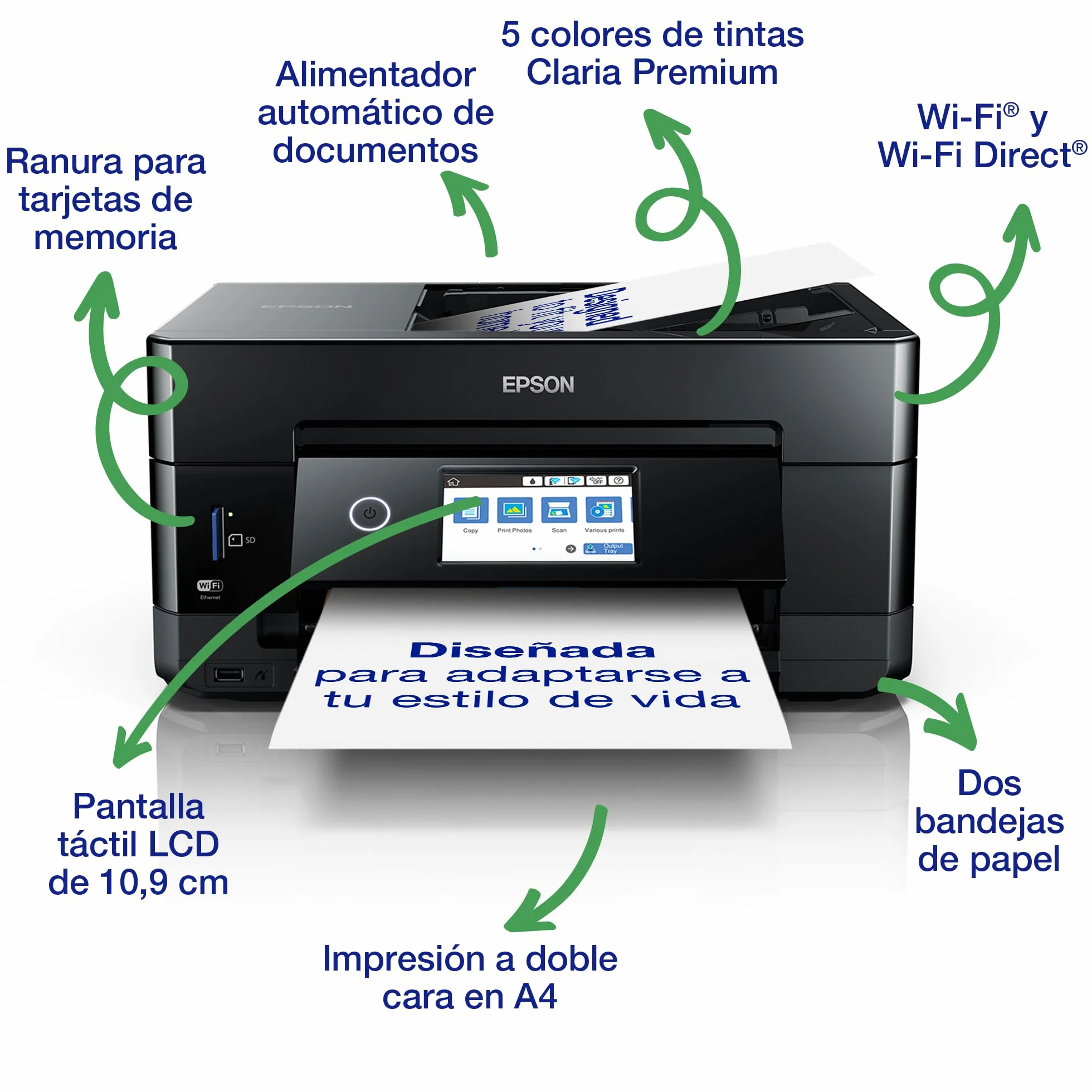 Epson Impresora de inyección de Tinta multifunción Expression Premium XP‑7100 A4 con conectividad inalámbrica