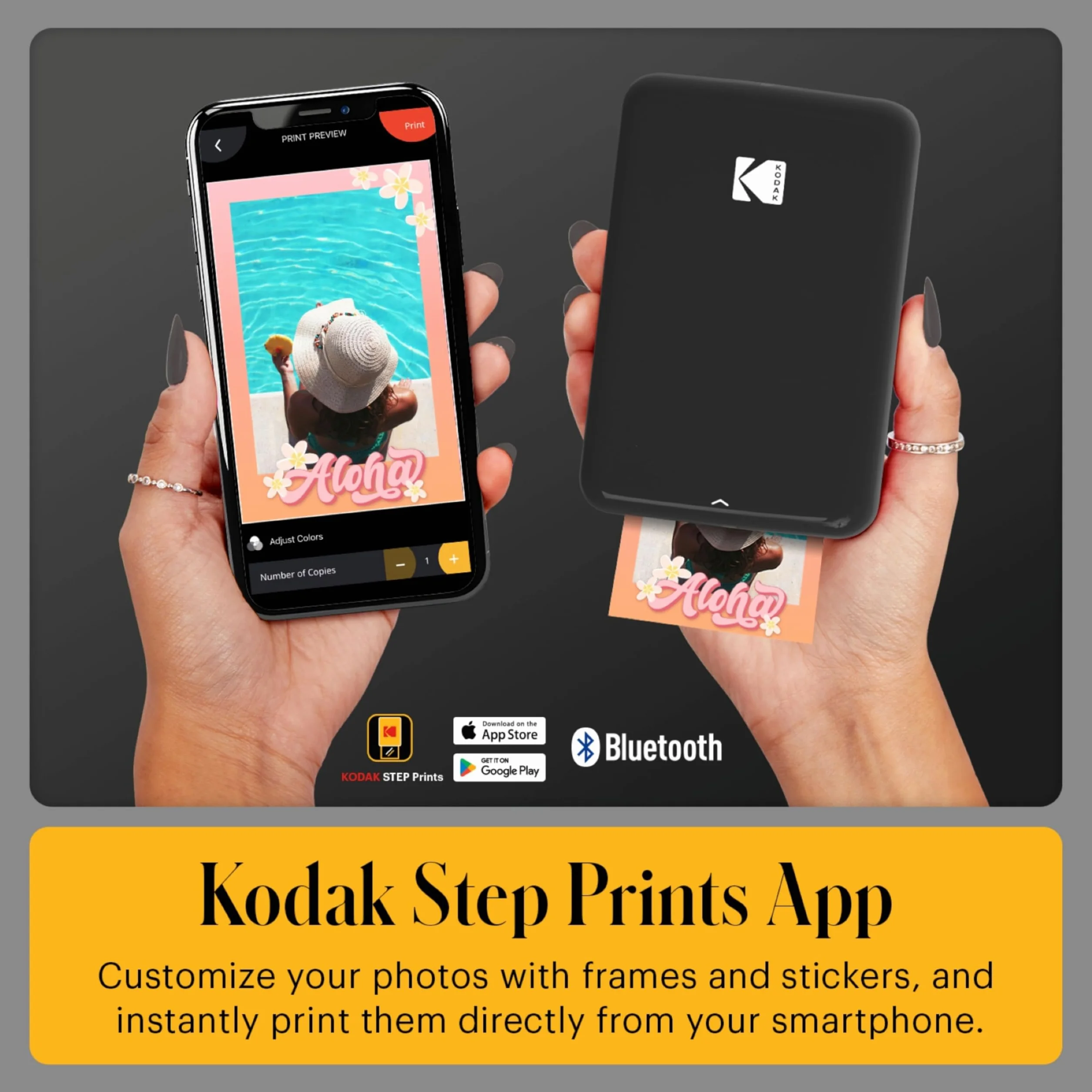 Kodak Step Impresora Móvil com Tecnologia Zink (Negro) Kit de Album de Recortes