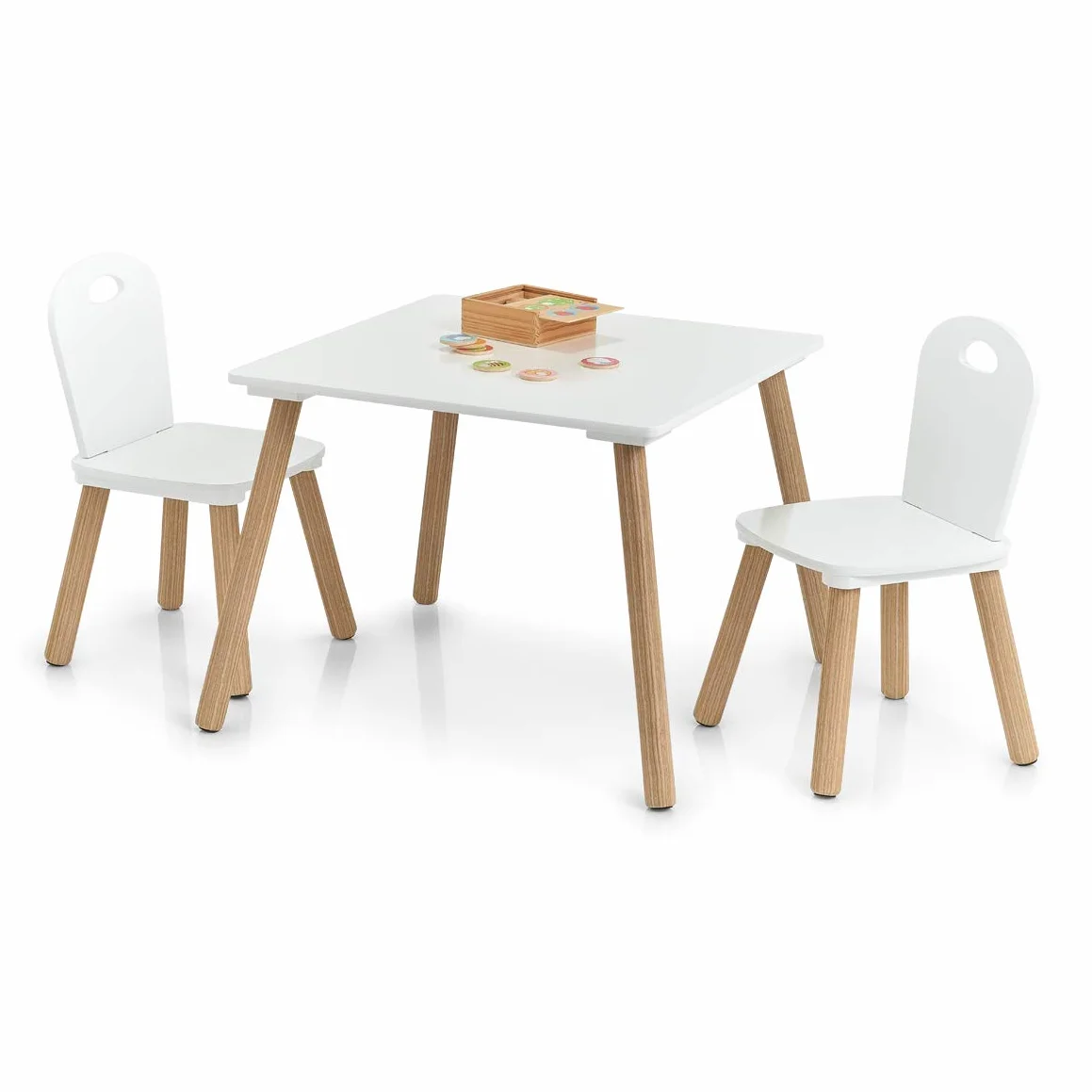 Zeller Scandi Juego de sillas Infantiles Madera 55 x 55 x 43,5 cm Silla 28 x 28 x 50 cm