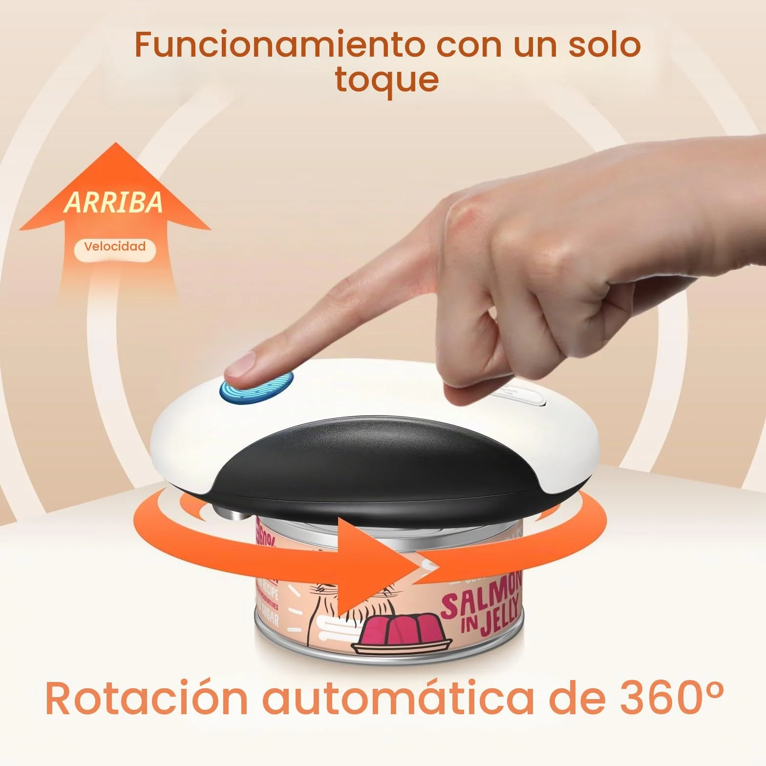 MERTTURM Abrelatas Eléctrico Recargable, Rotación 360°, Elevador de Tapa Magnético, Operación con un Solo Toque, Corte Suave