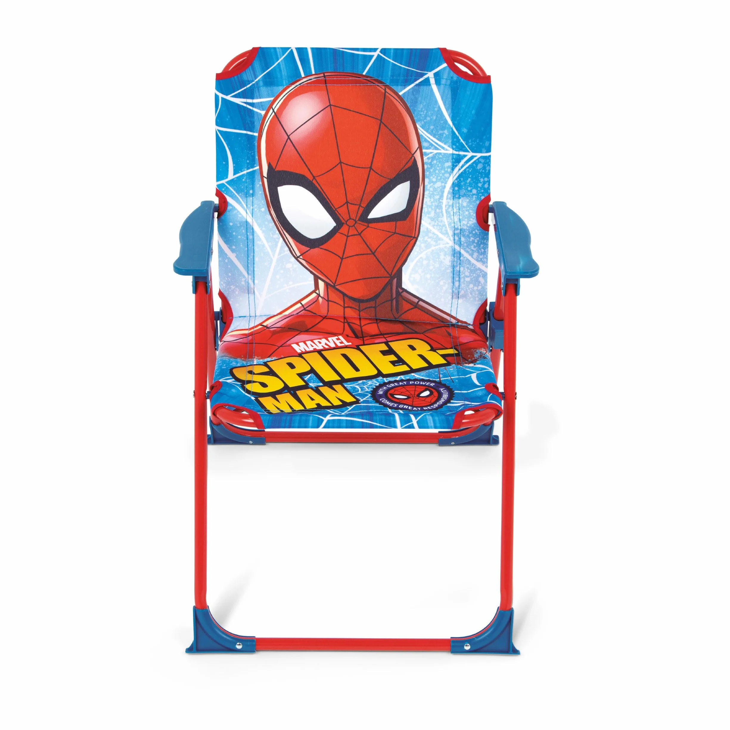 Silla Plegable Infantil Spiderman ARDITEX 38x32x53 cm Azul Roja Exterior Playa Jardín