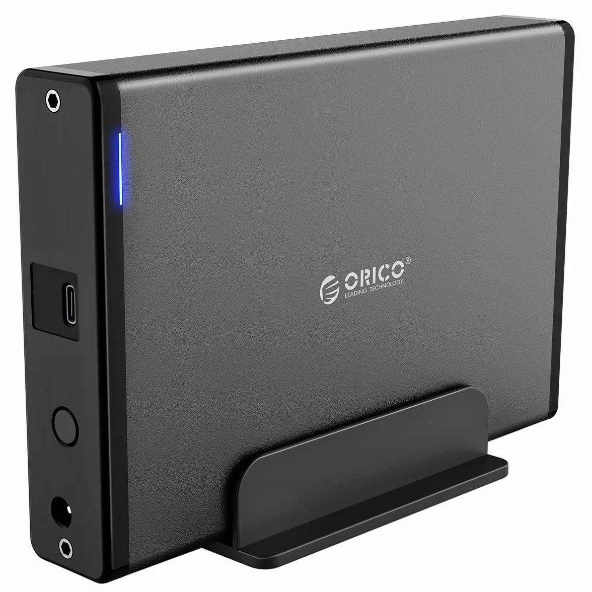 ORICO Carcasa Externa para Disco Duro 3,5 pulgadas, Adaptador USB 3.1 Gen 1 a SATA 3.0,Compatible con HDD SATA hasta 20 TB,Fuente de Alimentación 12V/2A Incluida,Indicador LED Azul-Aluminio+ABS(7688C3