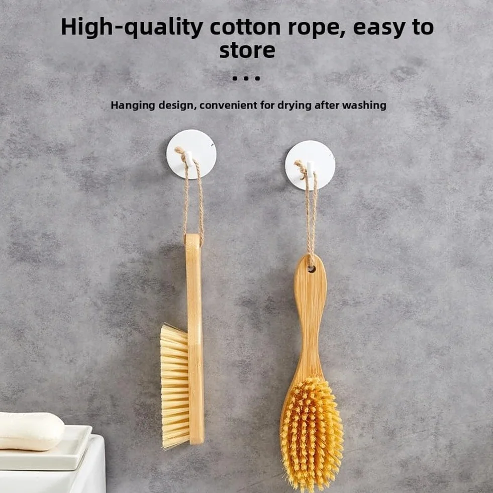 Juego de cepillos de limpieza de madera con cerdas suaves de PET para zapatos, ropa y lavandería