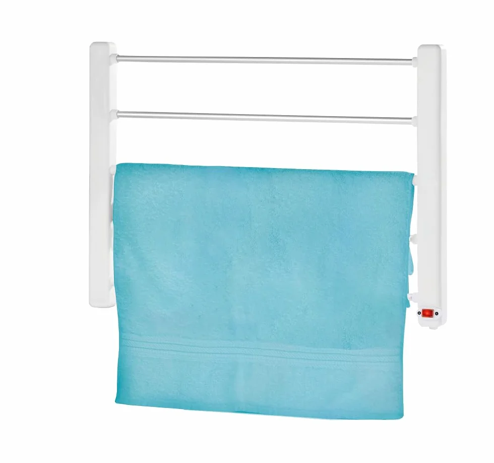 Jocca - Toallero Electrico de Pared 65W, Radiador Calefactor para Baño con 5 Barras de Aluminio, Secatoallas con Luz Indicadora, Kit de Montaje Incluido, Blanco