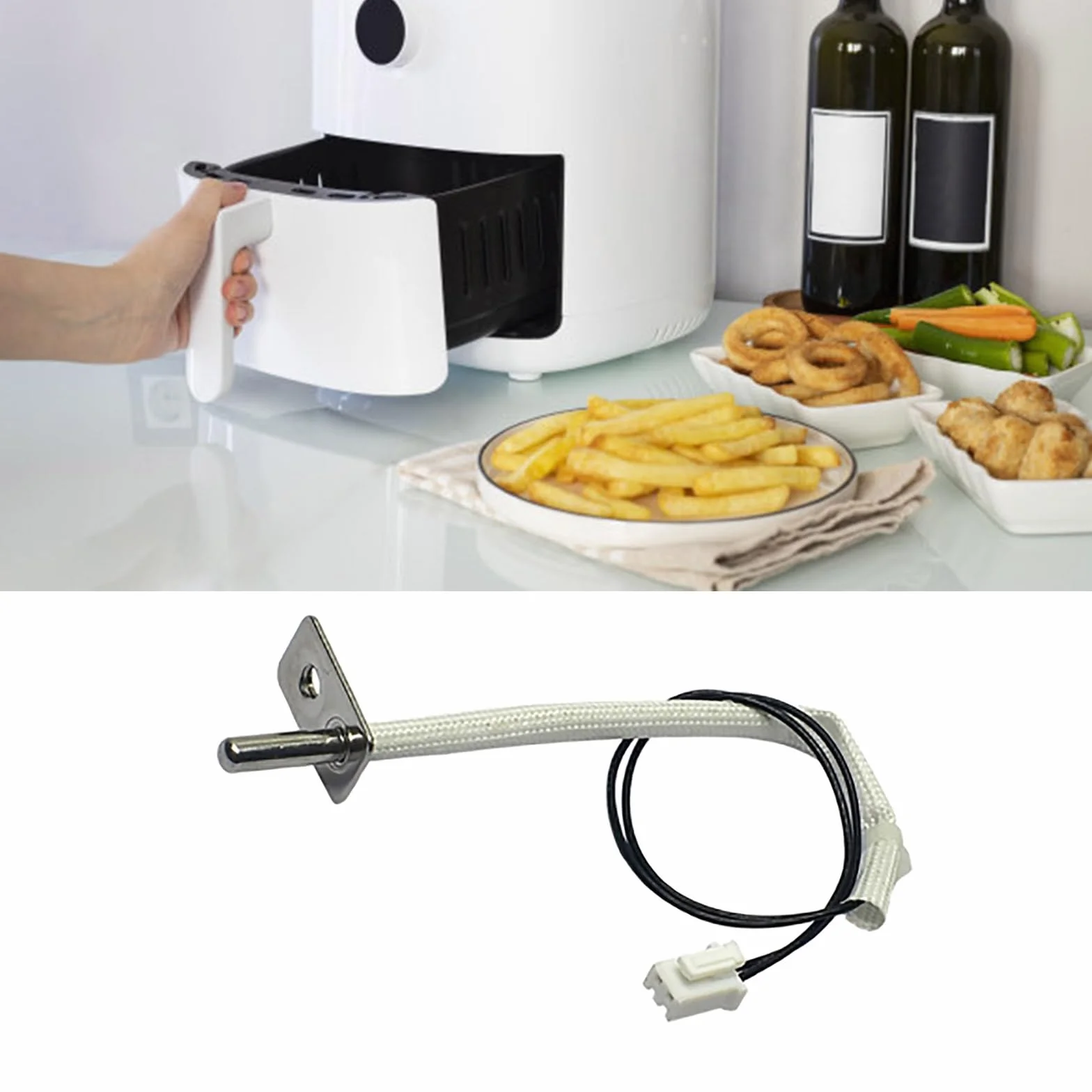 Freidora de aire con sonda de temperatura para cocinar de forma segura