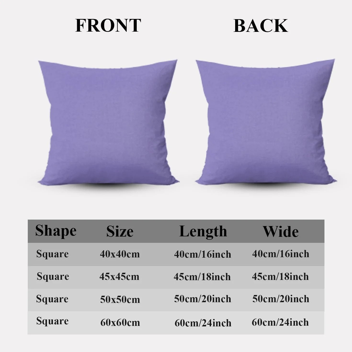 Fundas de cojín de lino para sofá Lavanda Morado Degradado 60x60cm Juego de 4