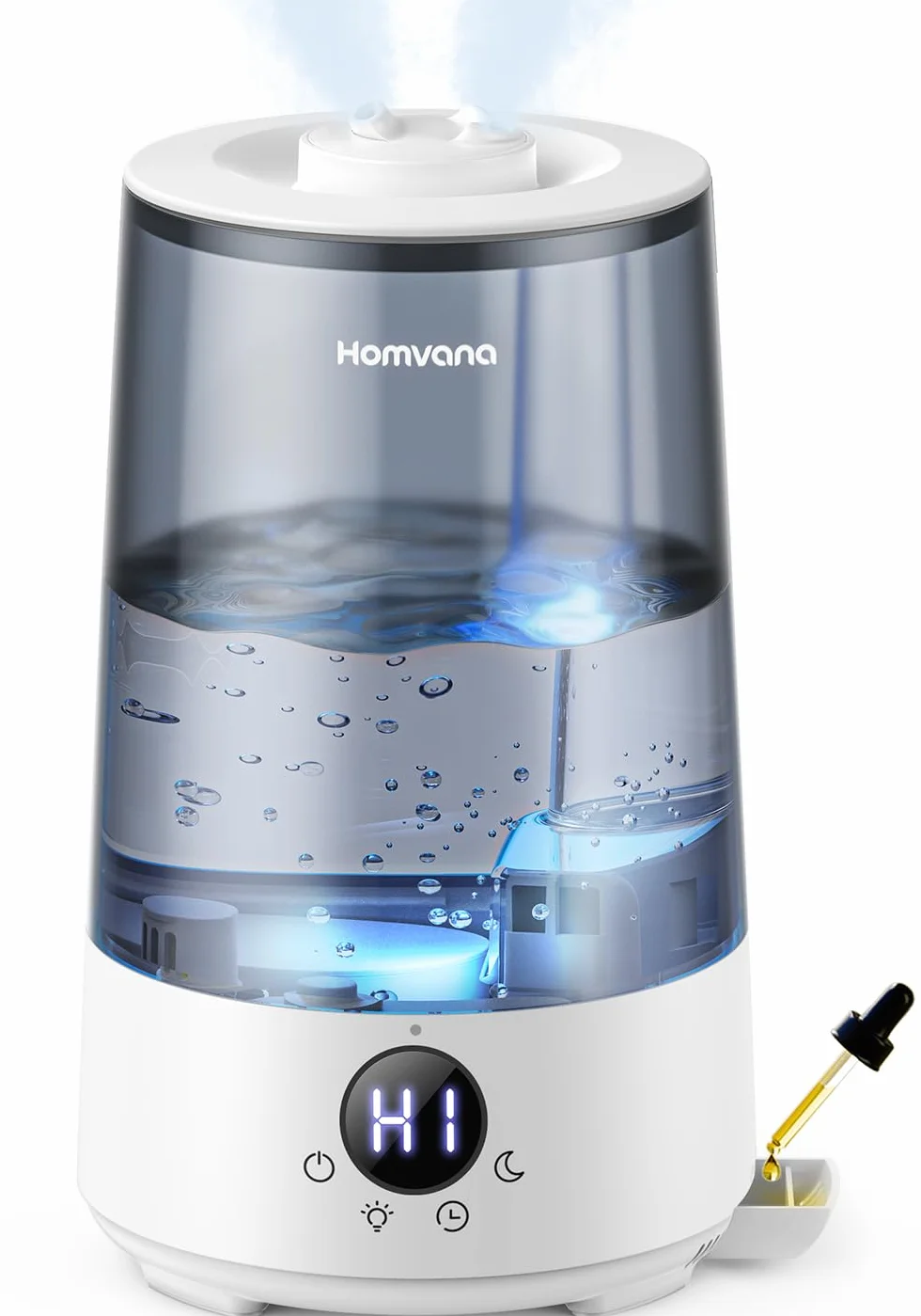 Homvana Humidificador Aceites Esenciales Aromas, Bebe 3.6L Hasta 34 Horas 16dB Silencioso de Para Dormitorio, Top-Fill Humidifier Plantas Ultrasonico, Difusor Aromatizador, Humidificadores Habitacion